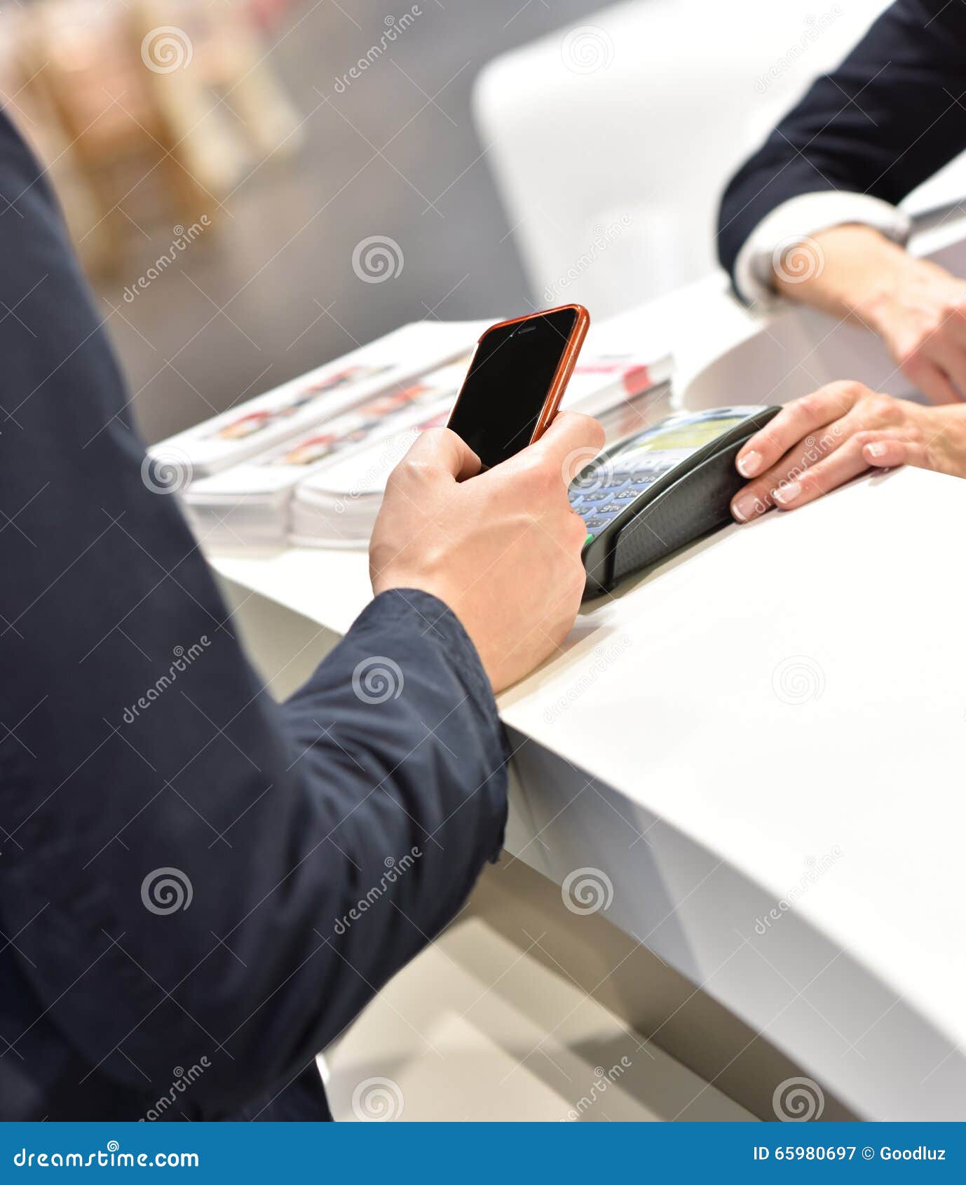 Payment with smartphone stock image. Image of credit 65980697