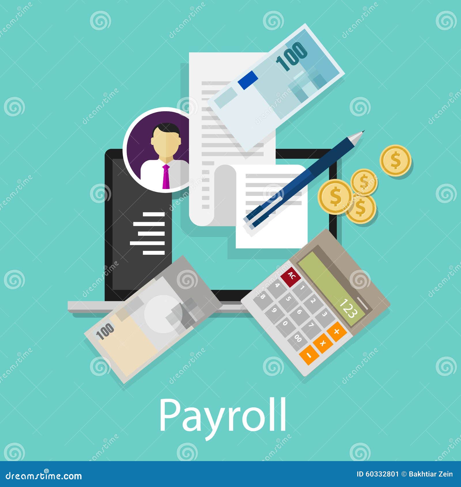 payroll salary accounting payment wages money calculator icon 