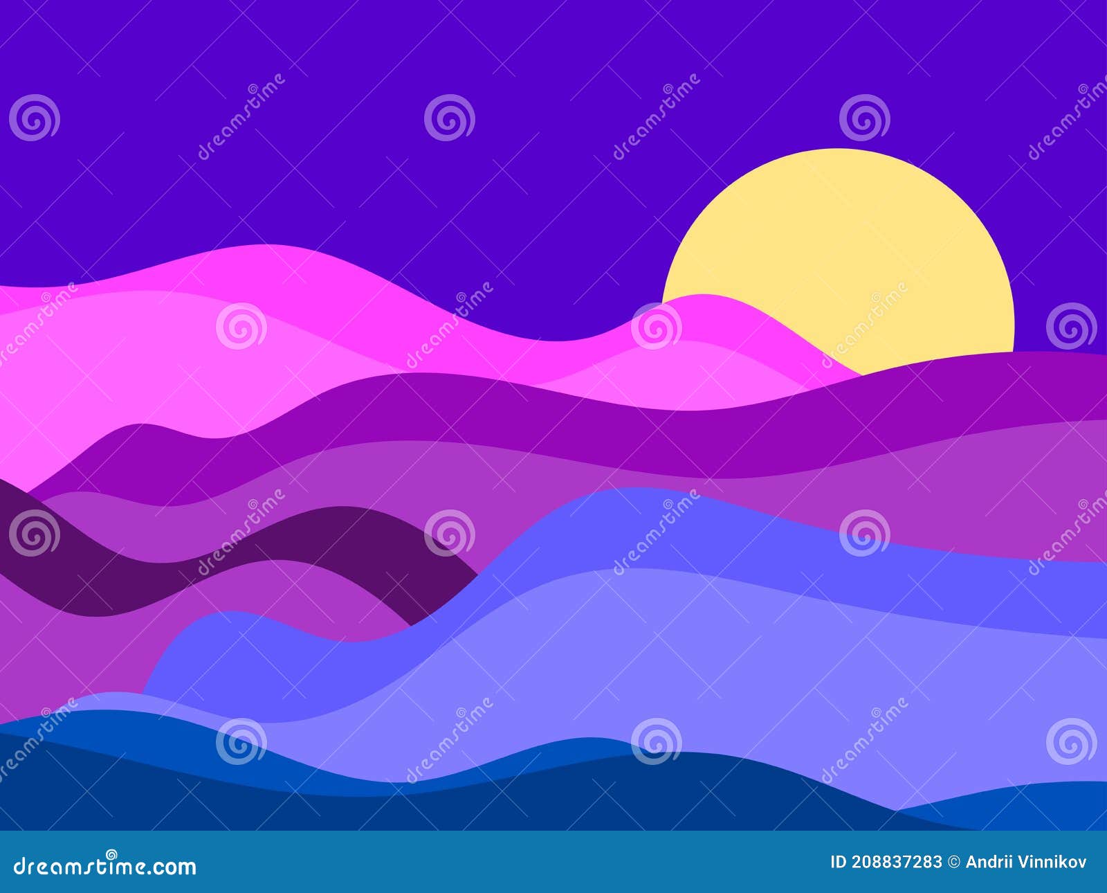 Paysage Dans Un Style Colore Minimalistic Plaines Et Champs Et Pres De Montagnes Decoration De Boho Pour Imprimer Des Copies Illustration De Vecteur Illustration Du Dessin Zone 872