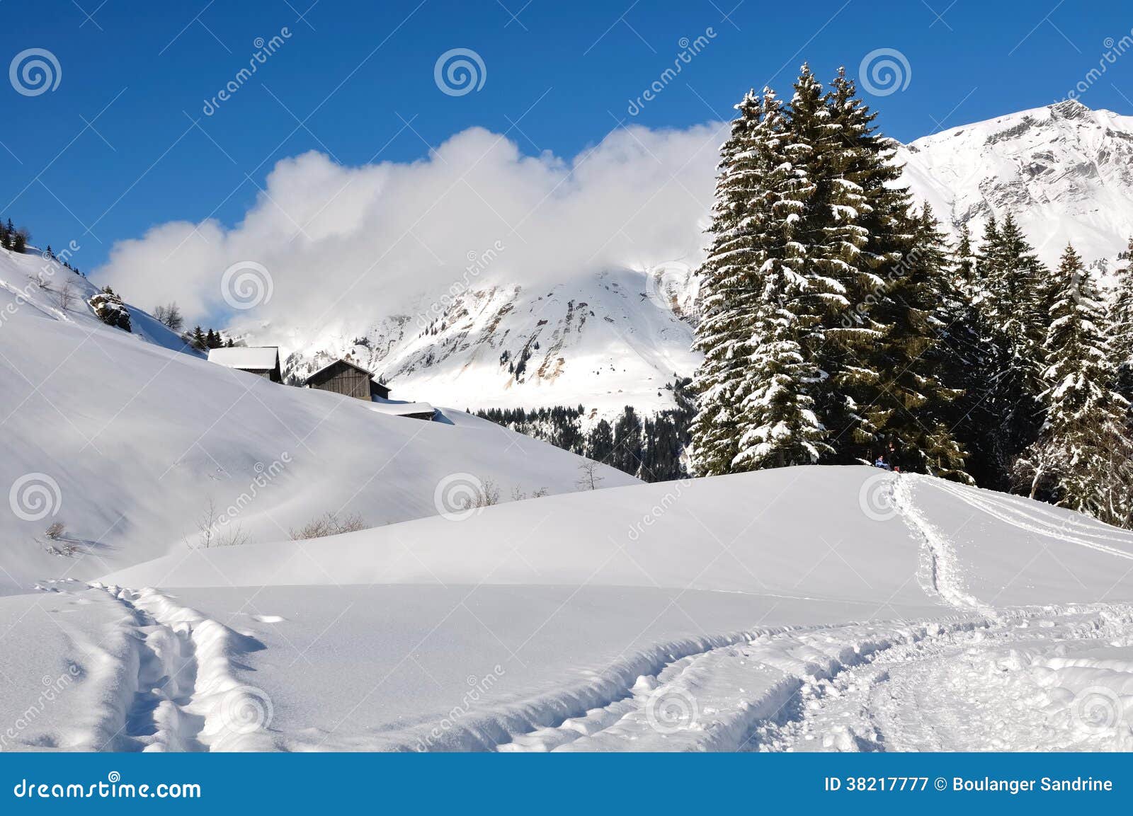 Paysage De Haute-Savoie En Hiver Image stock - Image du chalets, hausse