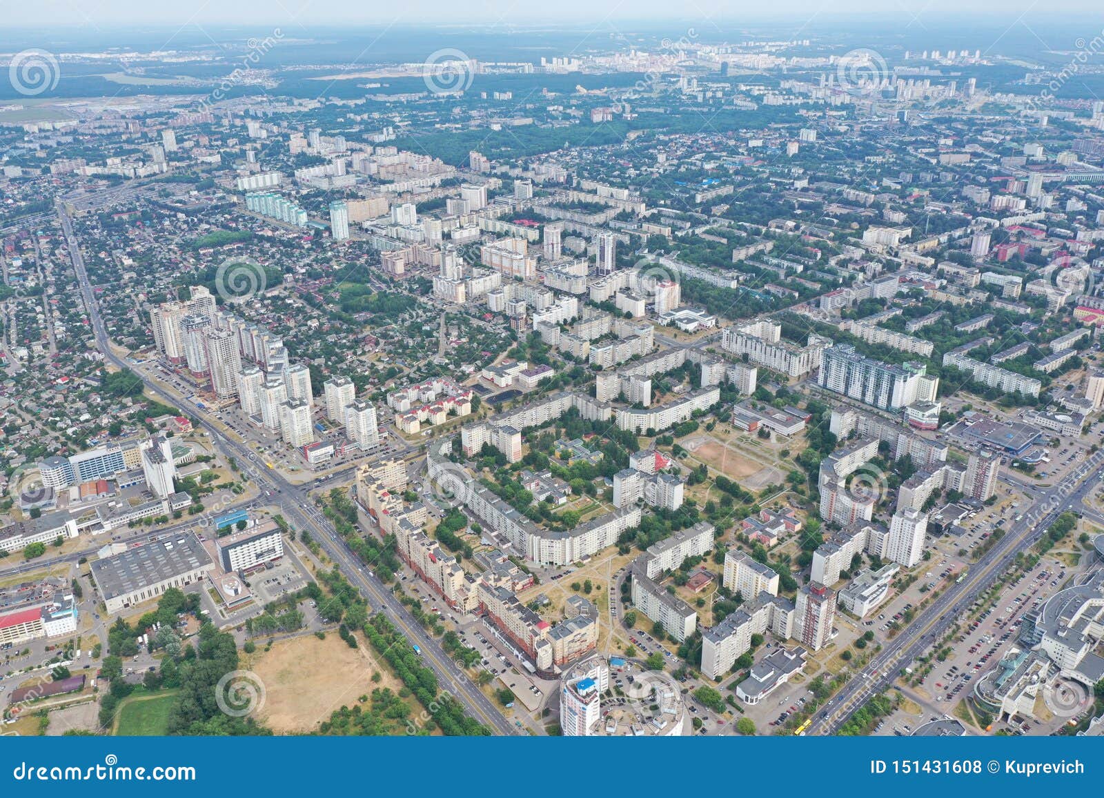 Paysage Minsk Bielorussie De Ville D Helicoptere Numerique Photo Stock Image Du Module Bleu 151431608