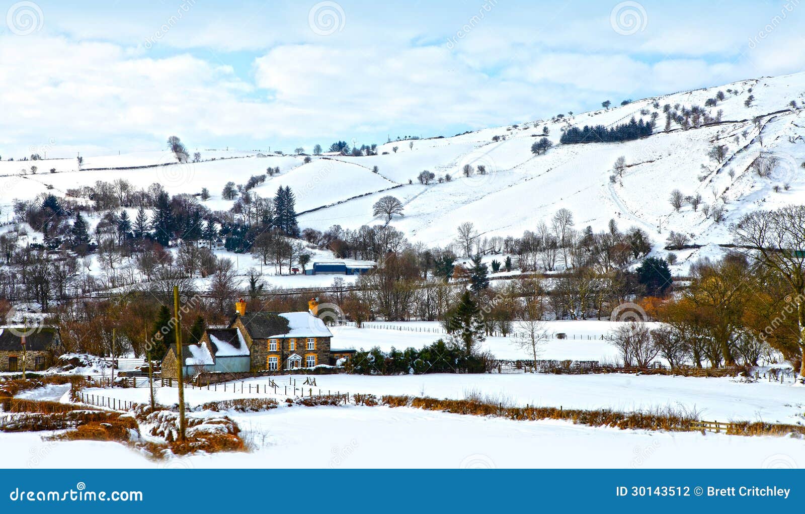 Paysage d'hiver de Noël blanc. Paysage rural d'hiver de Noël blanc.