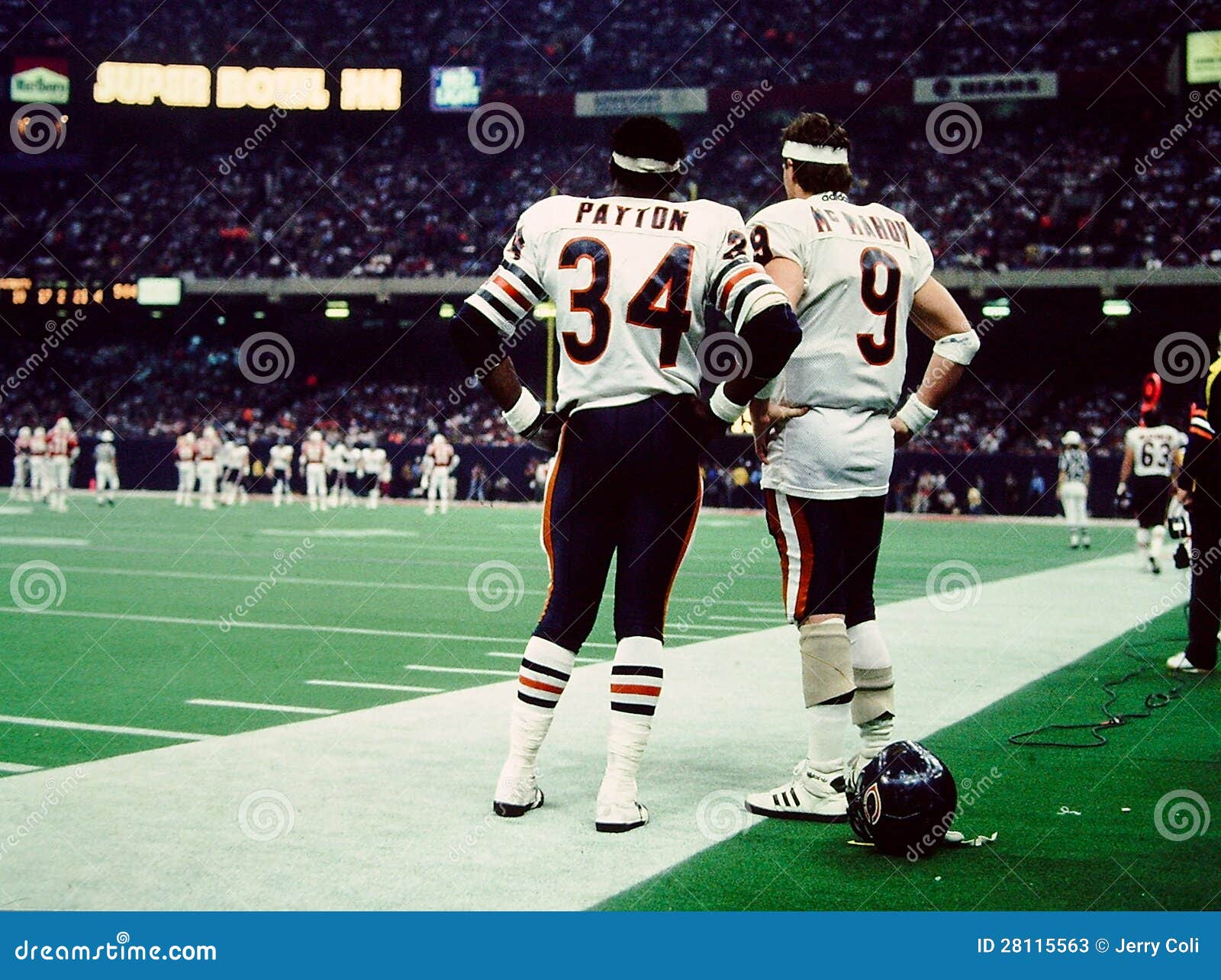 Payton and McMahon Super Bowl XX Editorial Stock Photo - Image of
