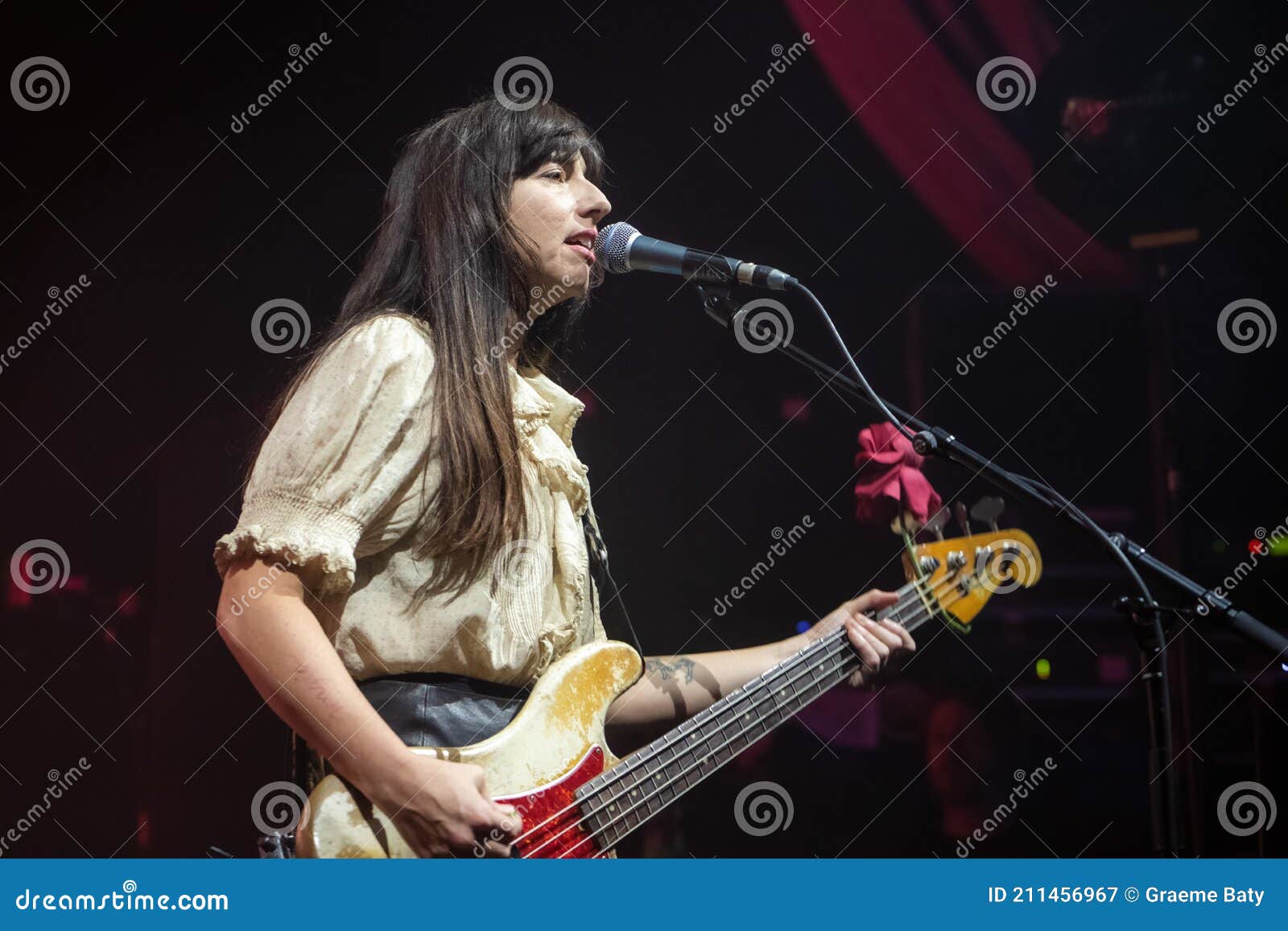 Paz Lenchantin Bass Player Performs with PIXIES Band Live on Stage