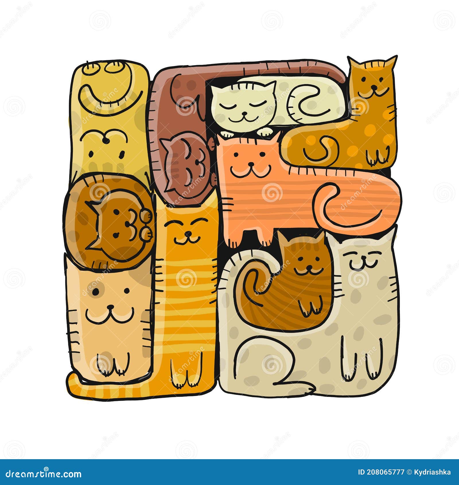 pazzle with funny cats. cats house. sketch for your 
