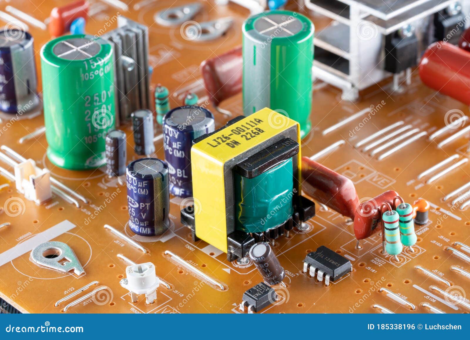PCB Power Supply with Mosfet Transistor Stock Photo Image of micro