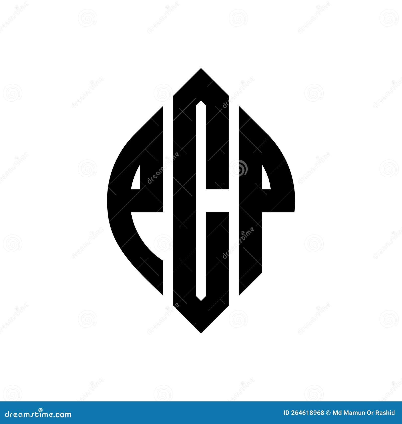 pcp circle letter logo  with circle and ellipse . pcp ellipse letters with typographic style. the three initials form a