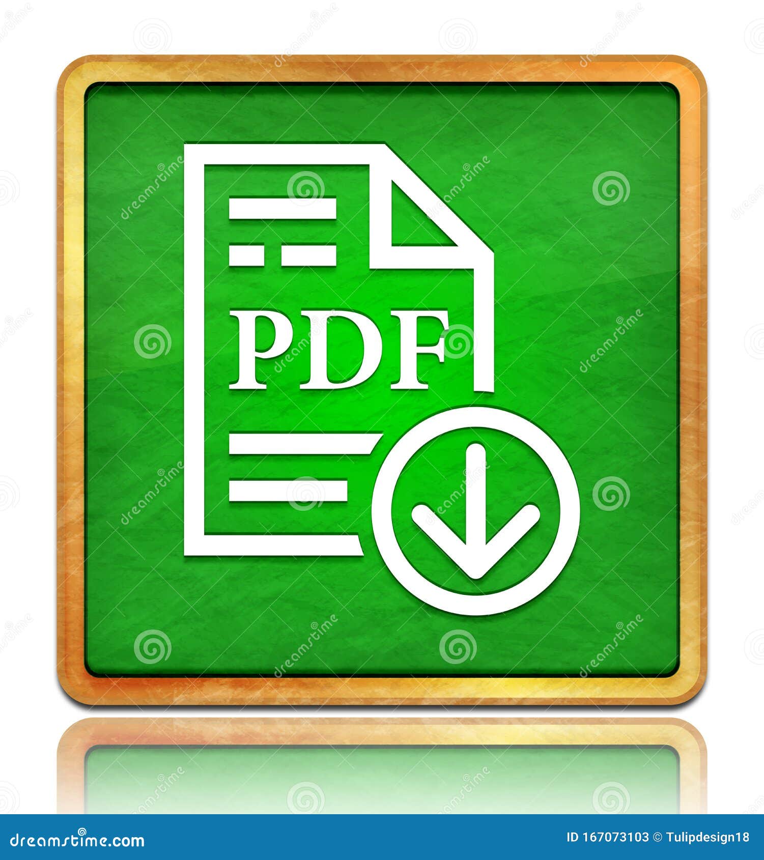pdf document download icon chalk board green square button slate texture wooden frame concept  on white background with
