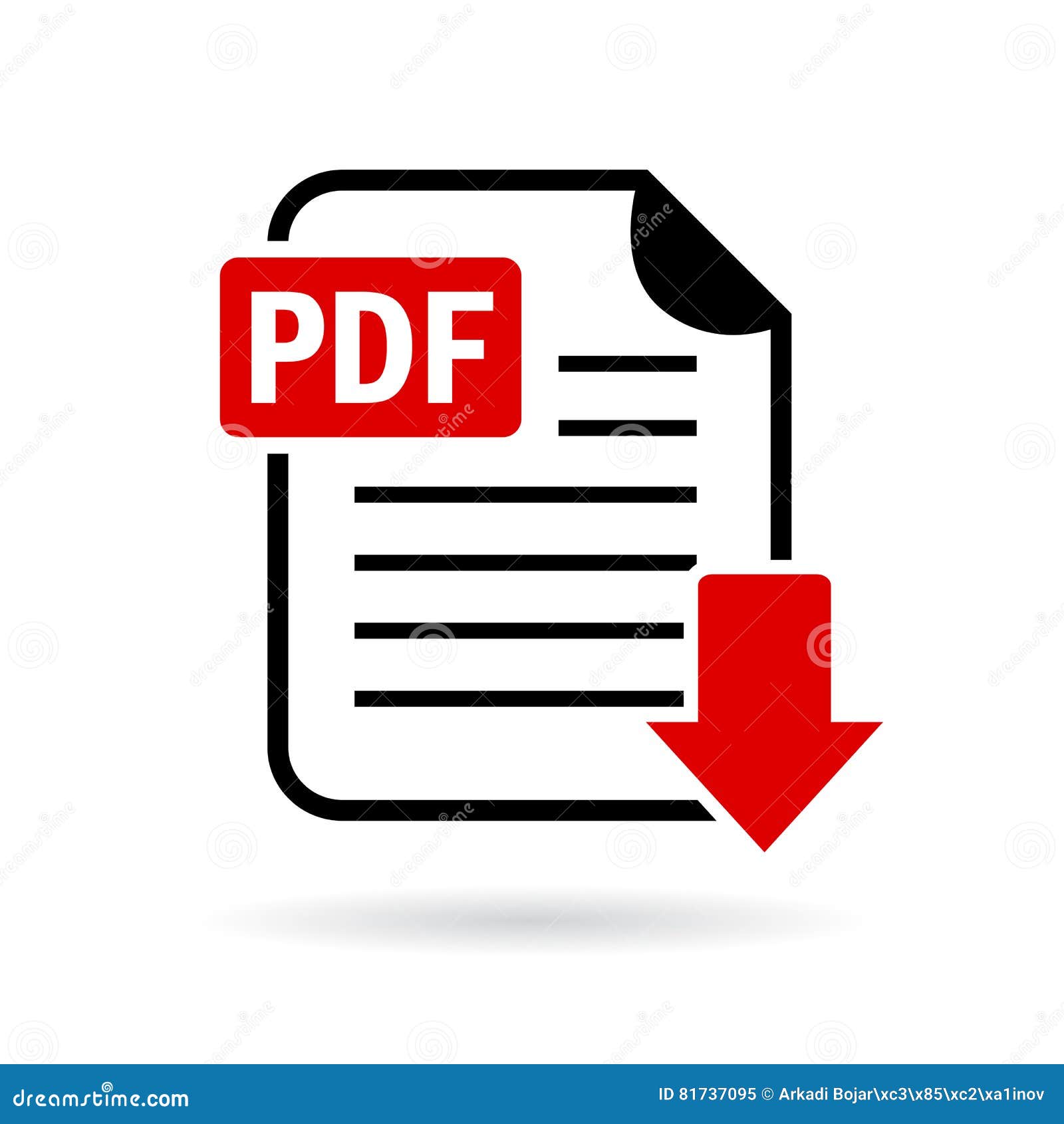 Pdf Document Download Vector Icon Stock Vector ...