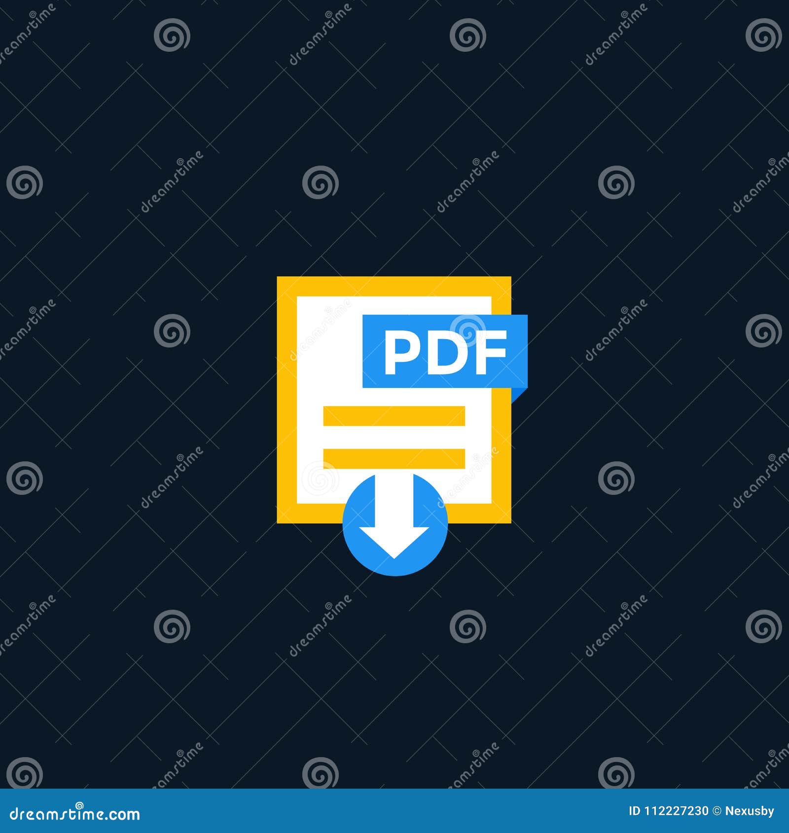 Download PDF Document Icon, Download PDF File Vector Stock Vector - Illustration of page, load: 112227230