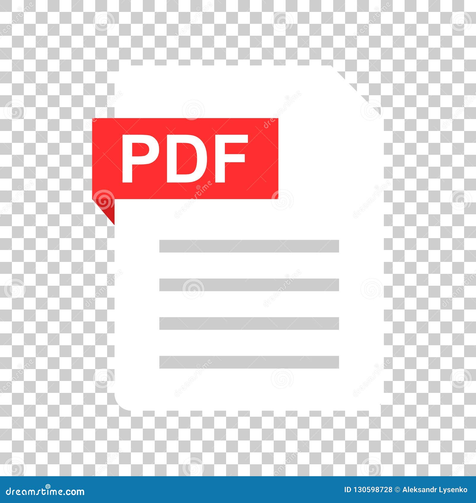 pdf document note icon in flat style. paper sheet   on  background. pdf notepad document business
