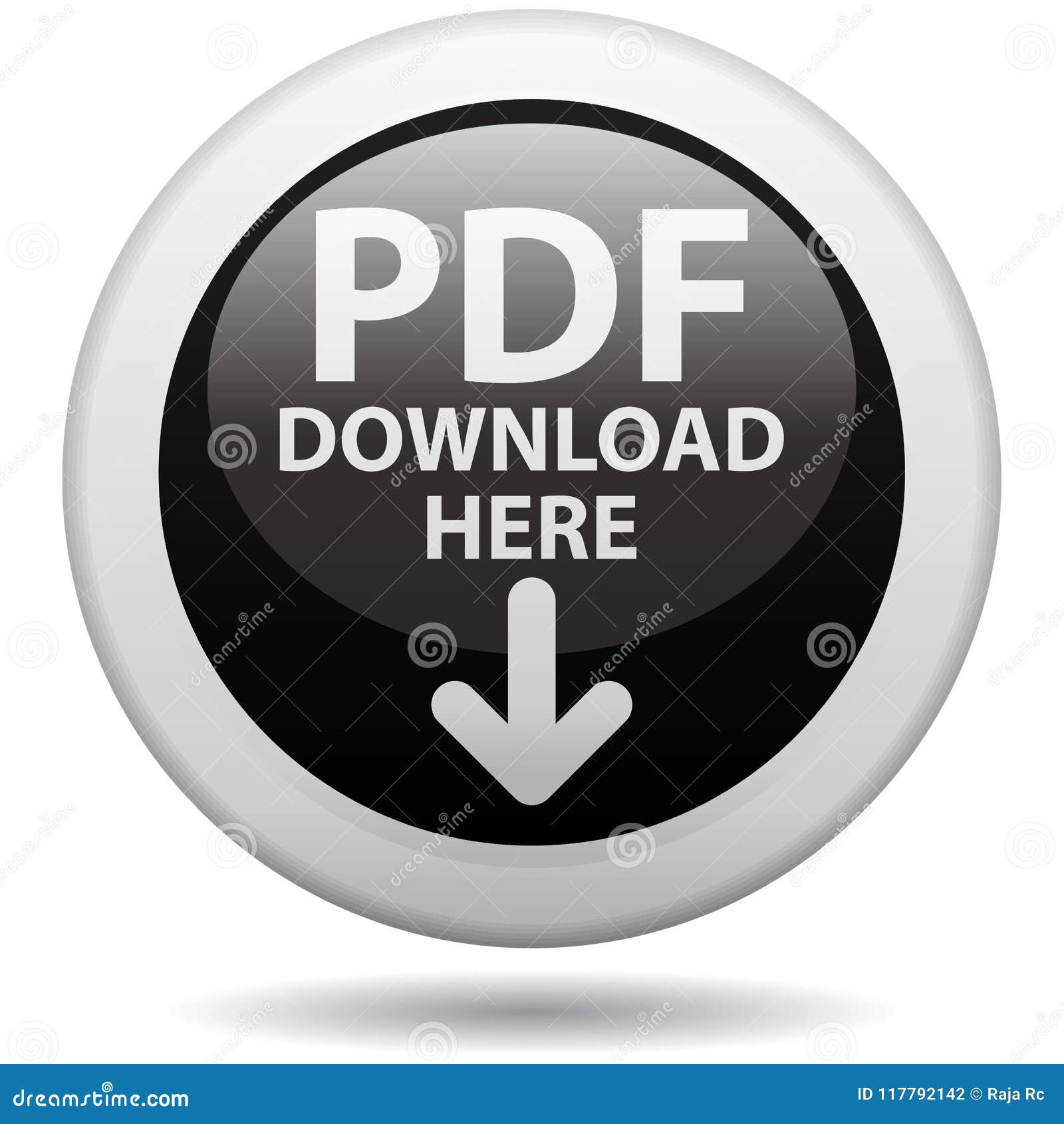 Pdf Download Web Icon Round Button Stock Vector 