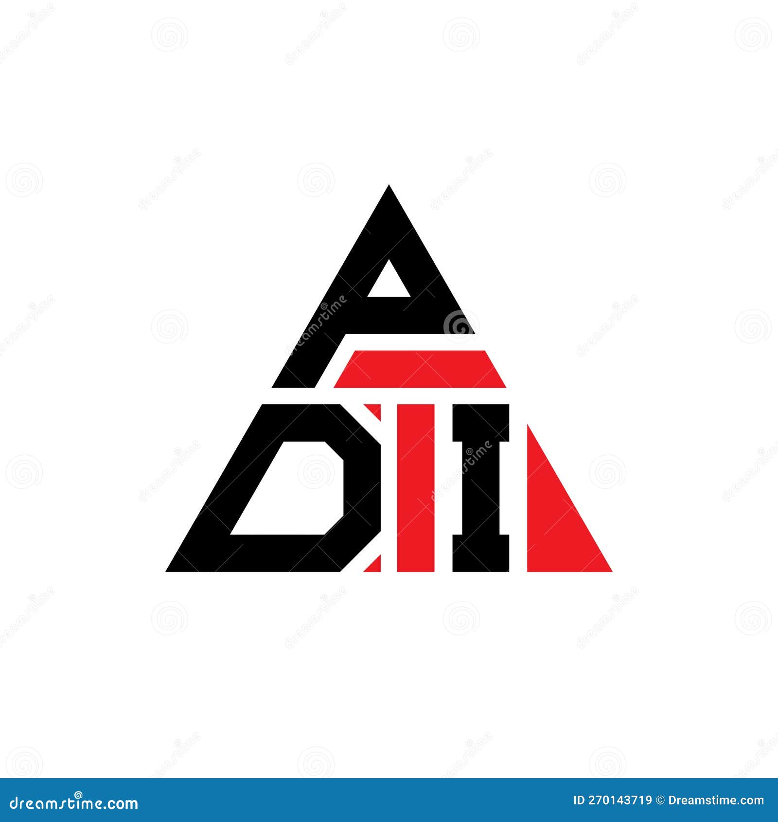 pdi triangle letter logo  with triangle . pdi triangle logo  monogram. pdi triangle  logo template with red