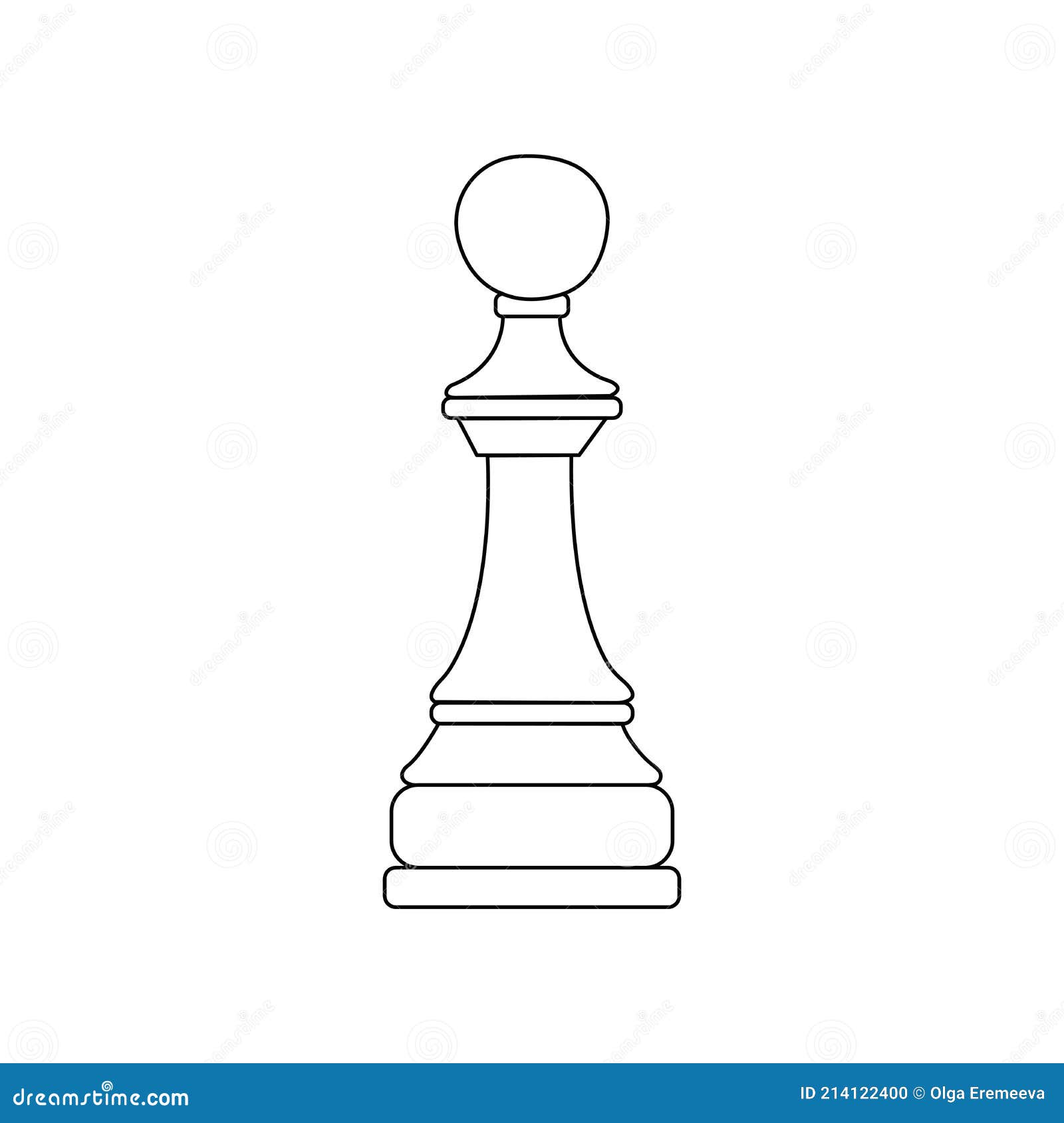 peça de xadrez peão. vetor contorno isolado preto e branco 18863541 Vetor  no Vecteezy