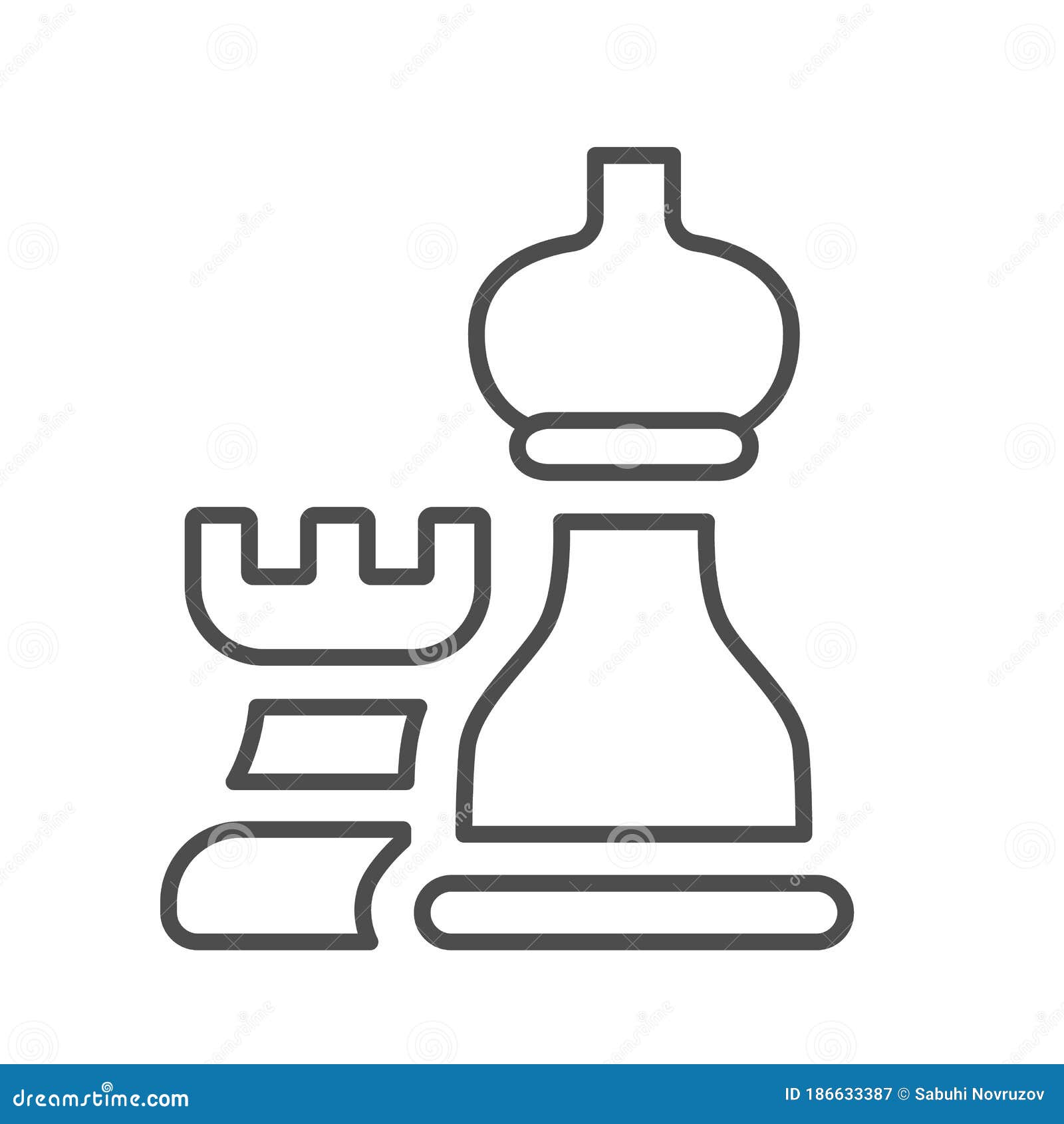 ícone de peça de torre de xadrez, estilo de estrutura de tópicos