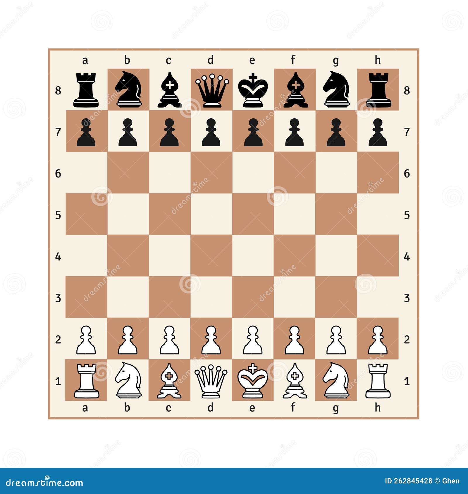 Tabuleiro de xadrez com um conjunto completo de peças de xadrez