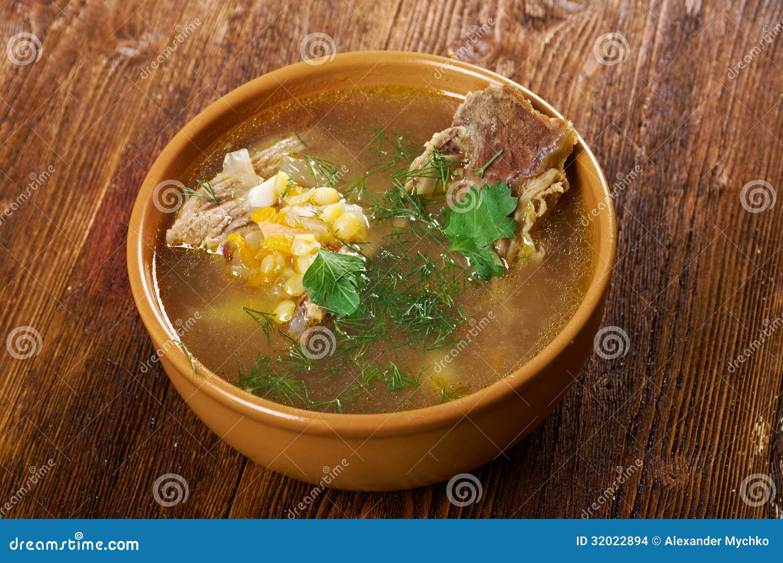 Pea soup with beef ribs stock photo. Image of ribs, eating 32022894