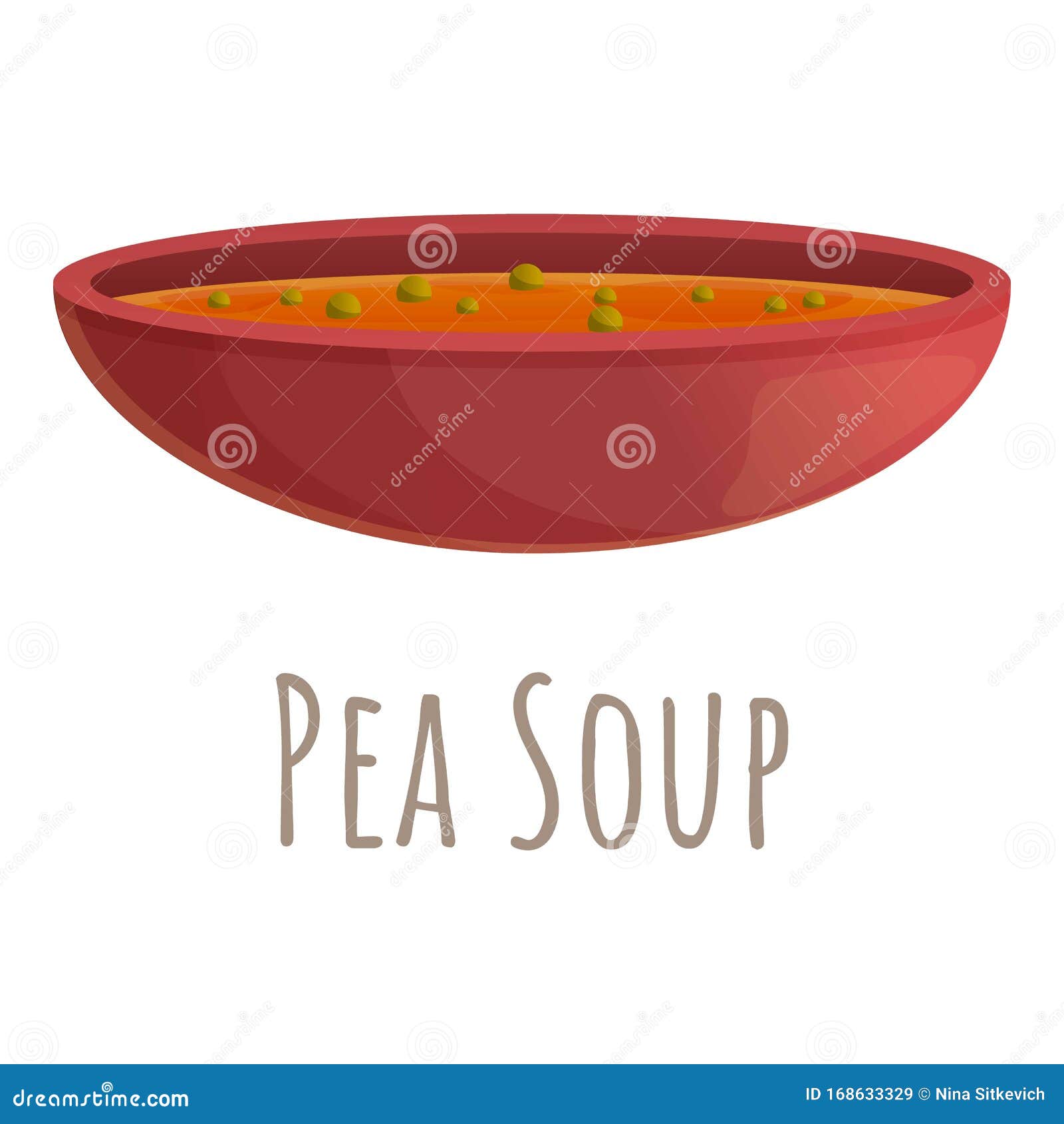Pea Soup Icon, Cartoon Style Stock Vector Illustration of cream, carrot 168633329