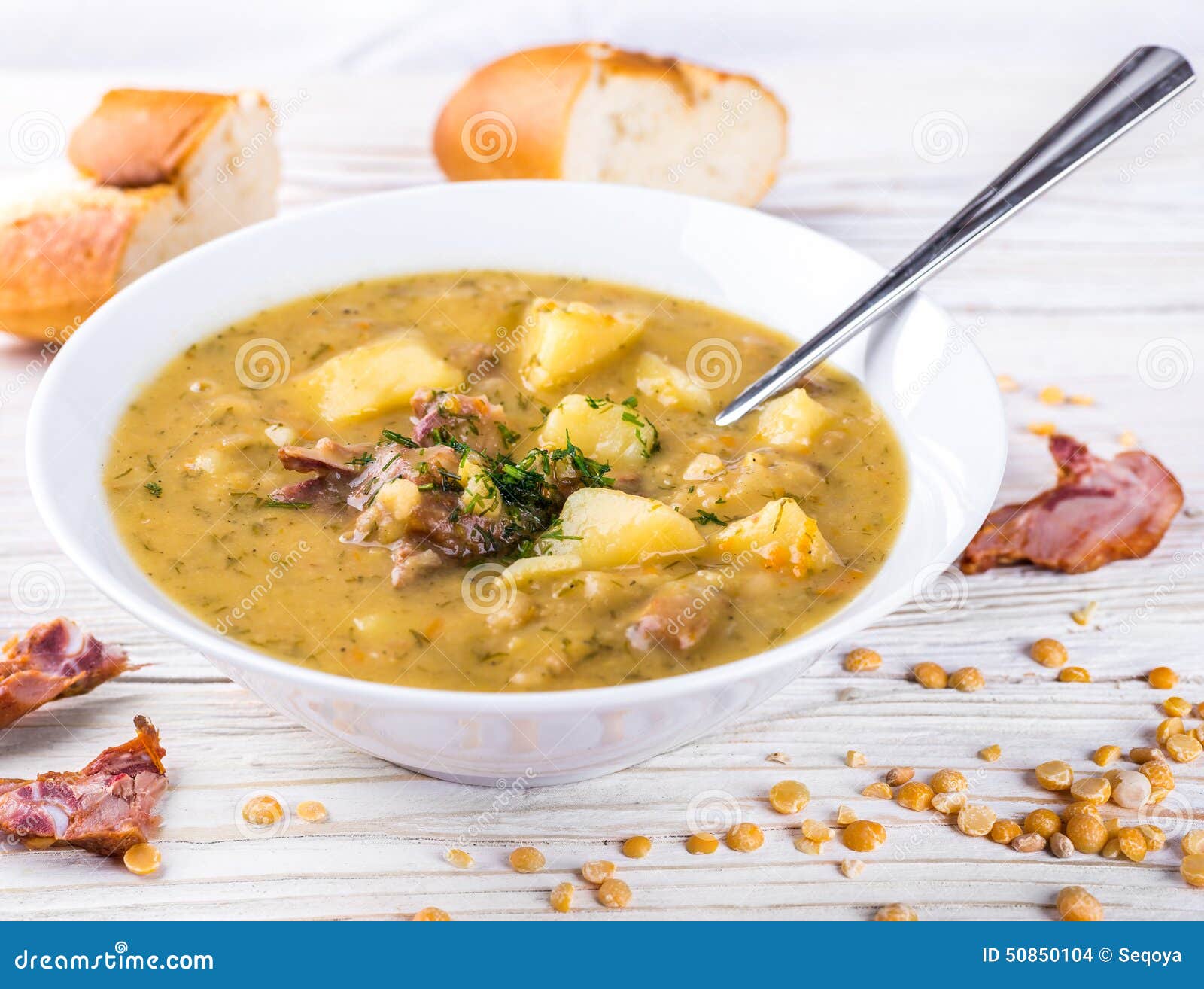 Pea Soup with Smoked Chicken Stock Photo Image of carrot, bacon 50850104