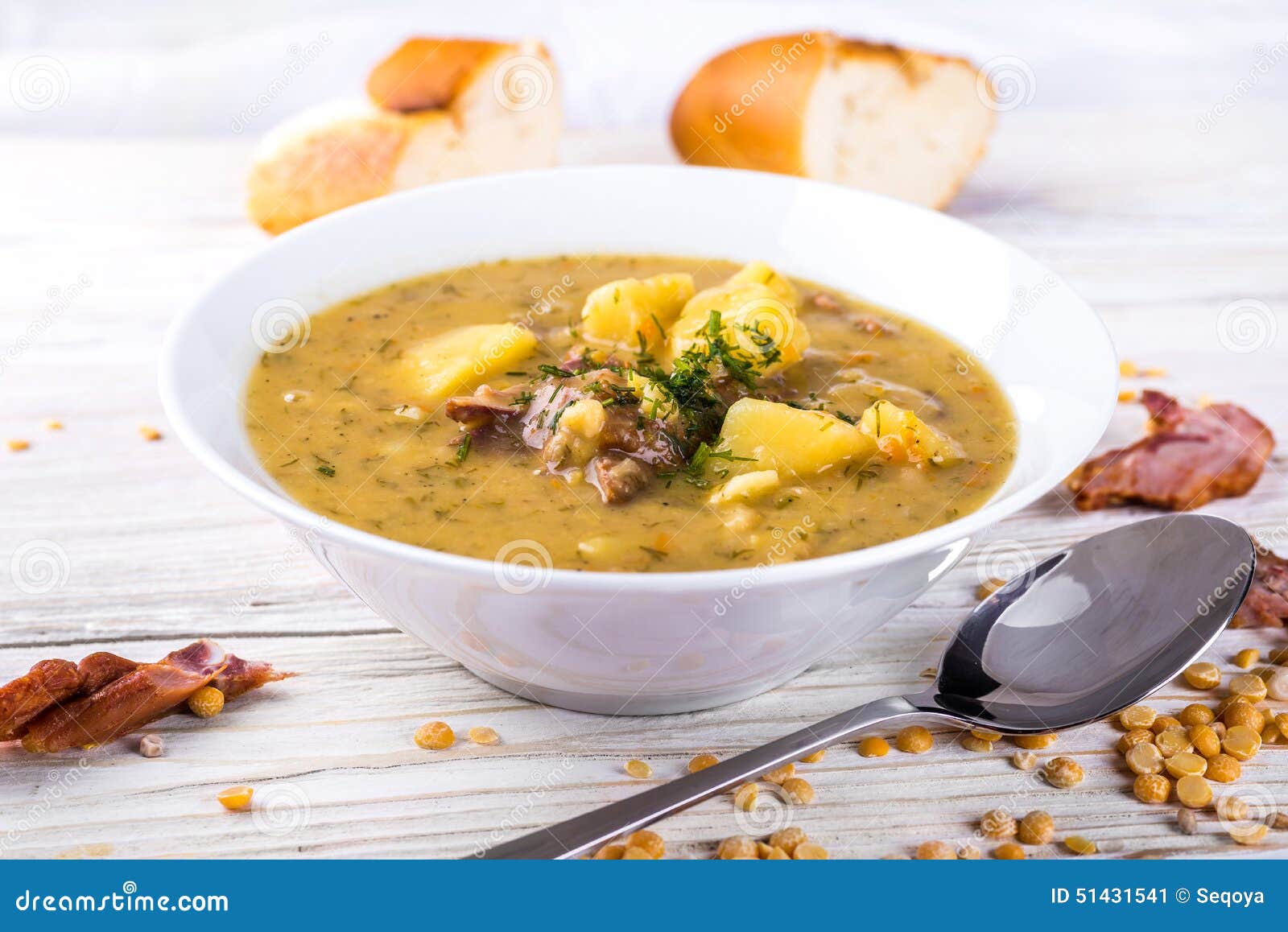Pea Soup with Smoked Chicken Stock Image Image of isolated, tasty