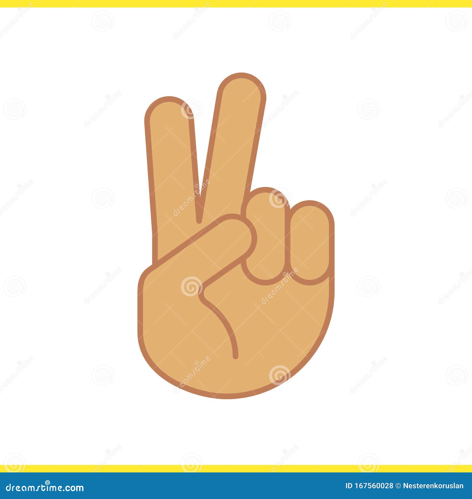 Peace Hand Gesture Color Icon Stock Vector - Illustration of symbol