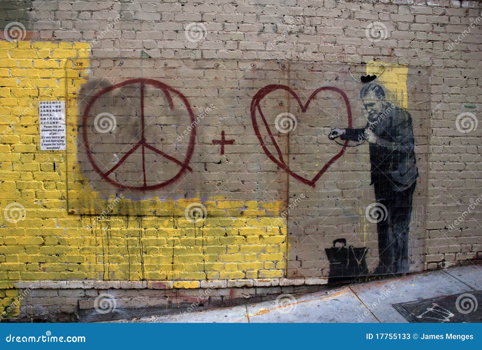 Red Heart Graffiti On Brick Wall Editorial Photo