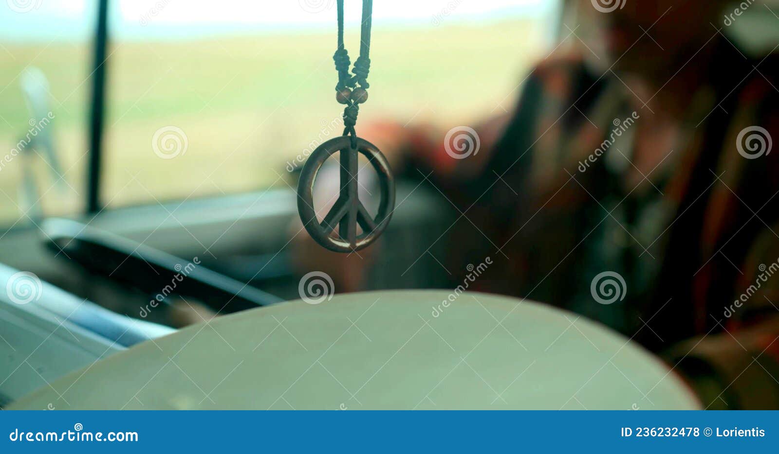 A Peace and Love Symbol in a Car Stock Photo - Image of flower, surf