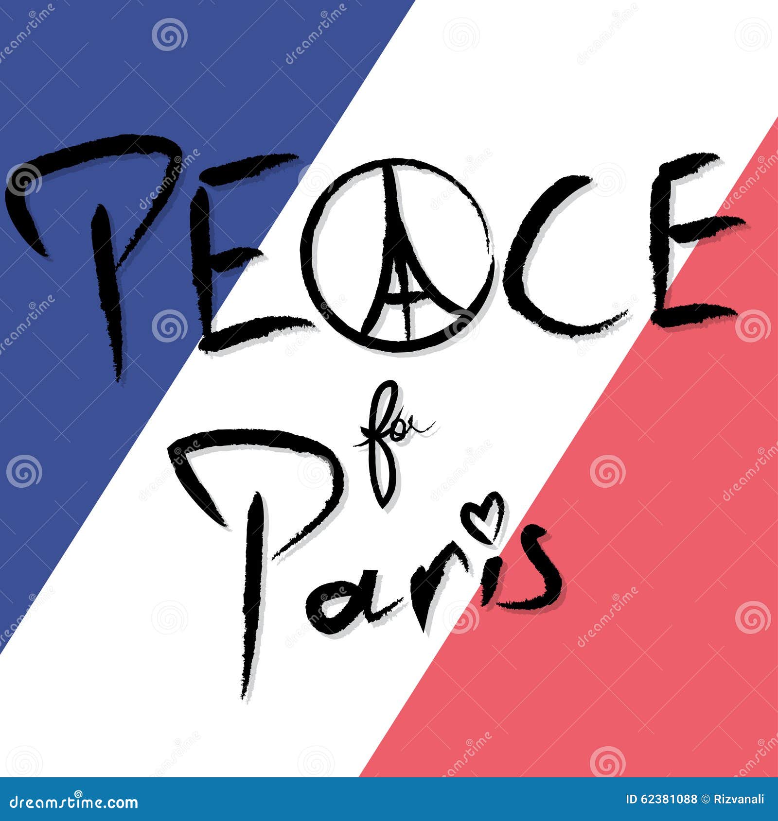 Peace for Paris Vector Illustration Editorial Stock Photo
