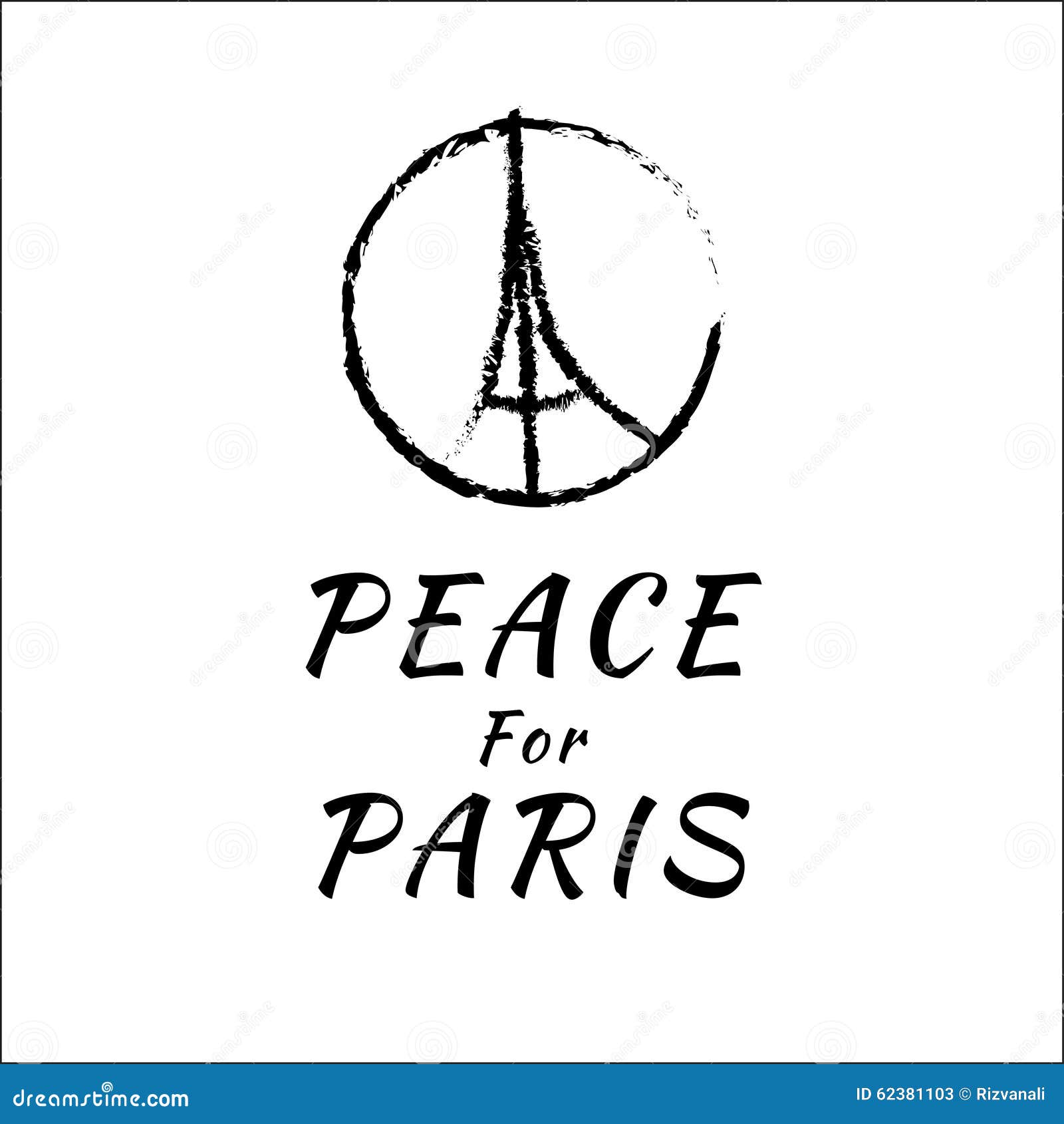 Peace for Paris Vector Illustration Editorial Stock Photo