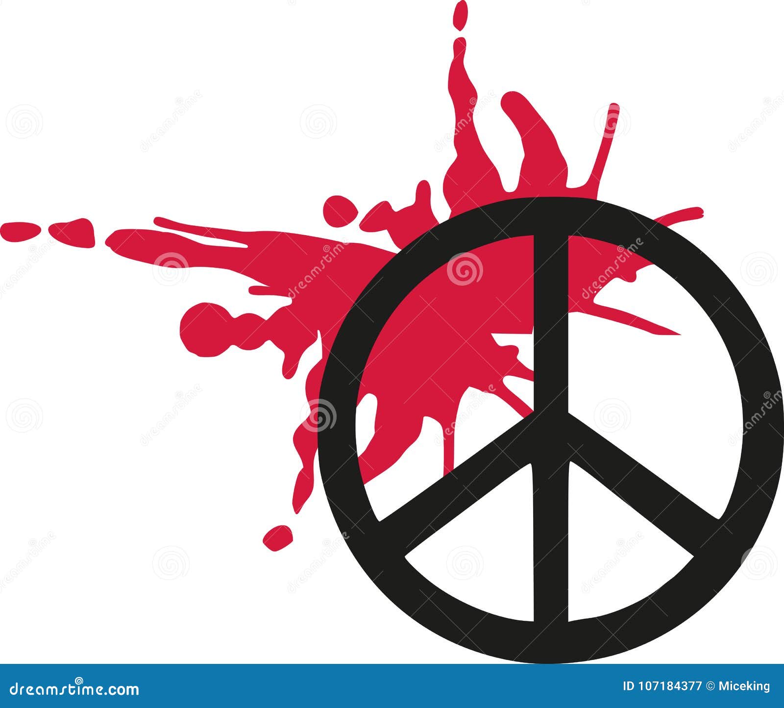 Peace sign with blood stock vector. Illustration of sign - 107184377