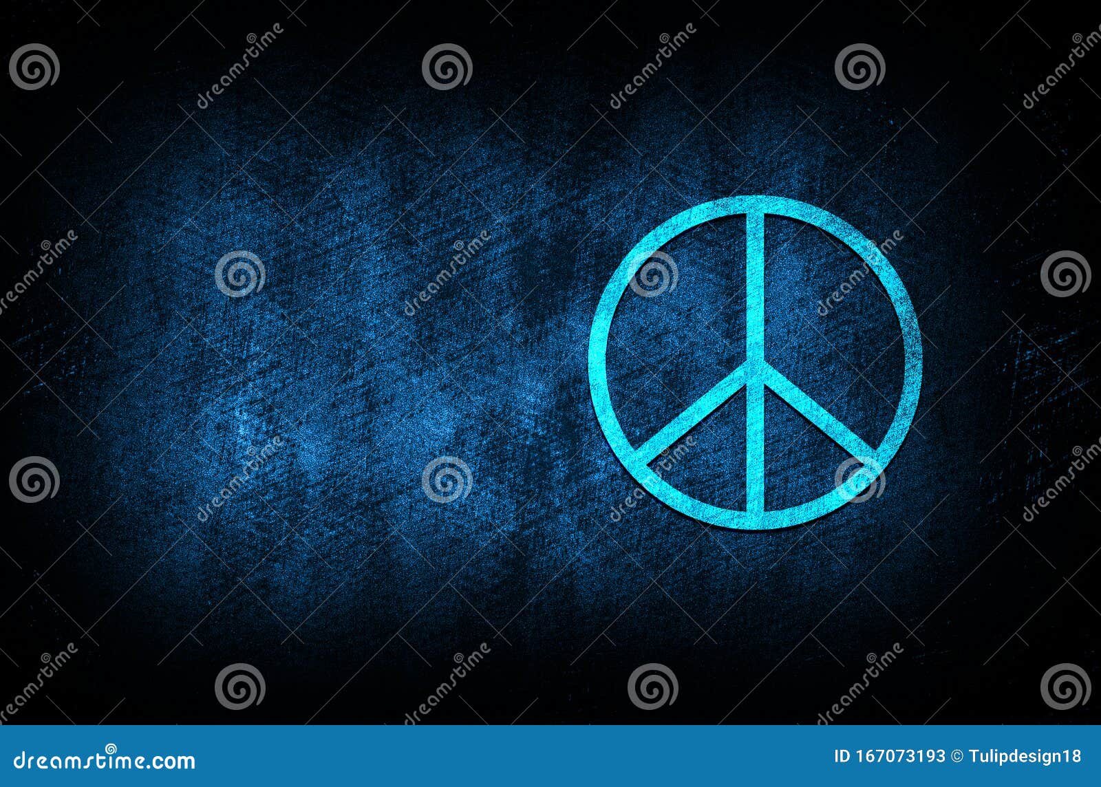 Peace Sign Icon Abstract Blue Background Illustration Digital ...