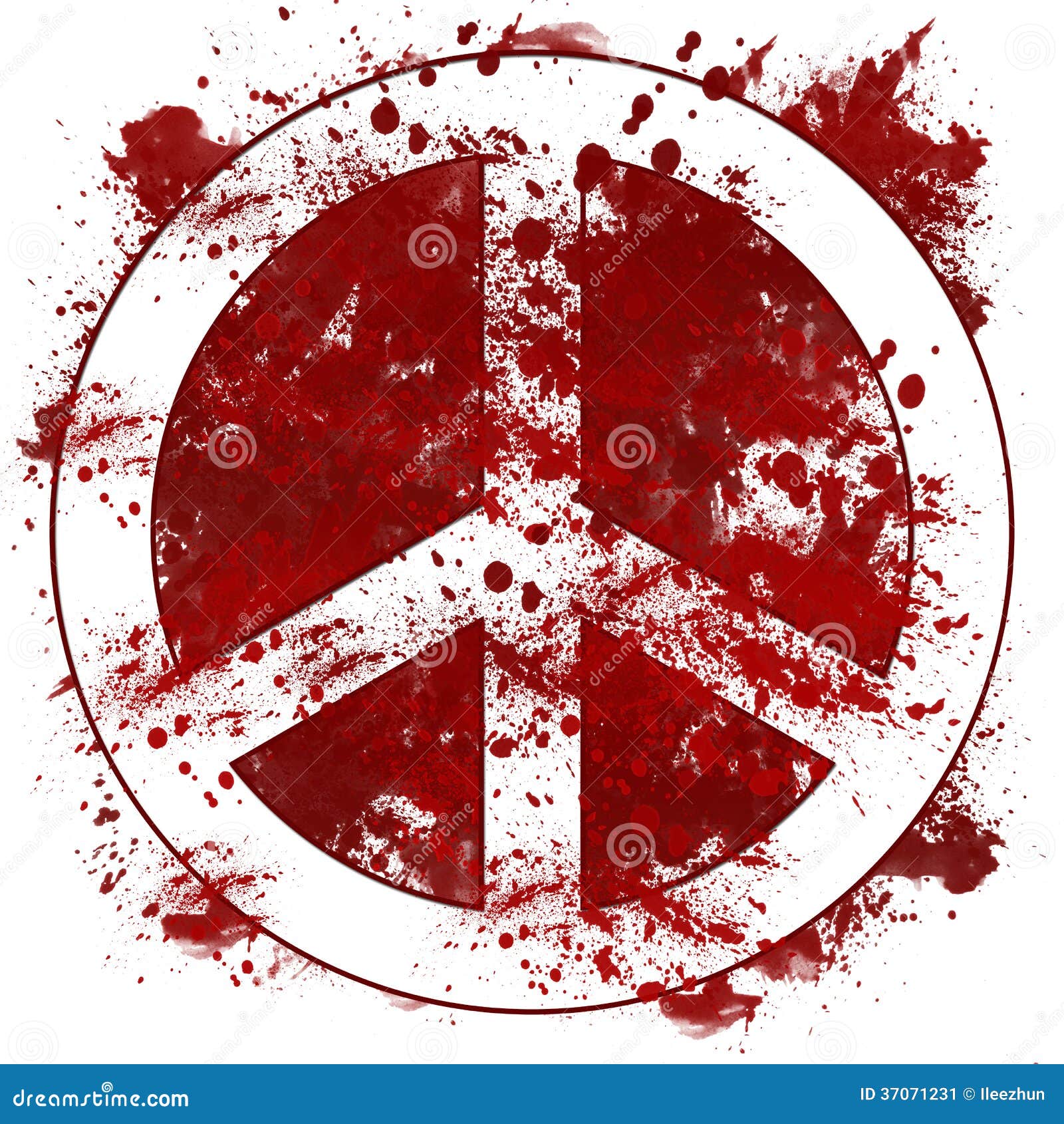Peace Sign Red Messy Blot stock illustration. Illustration of symbol