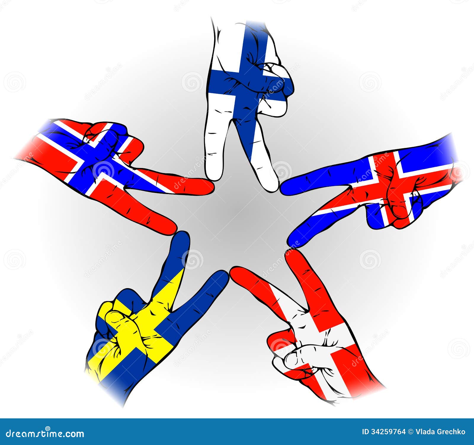Peace Sign Of Scandinavian Flags Stock Images Image 34259764