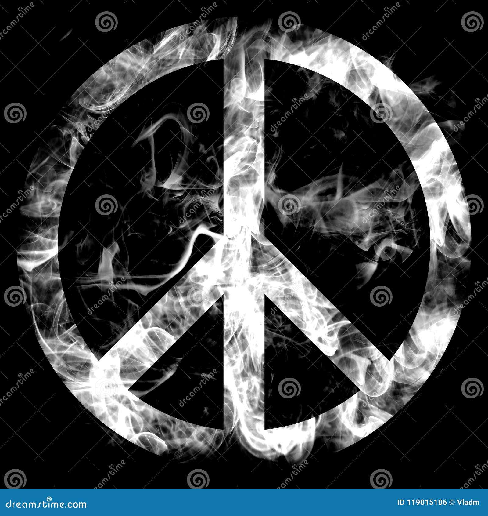 Peace Sign Smoke Flag on a Black Background Stock Illustration -  Illustration of black, independence: 119015106