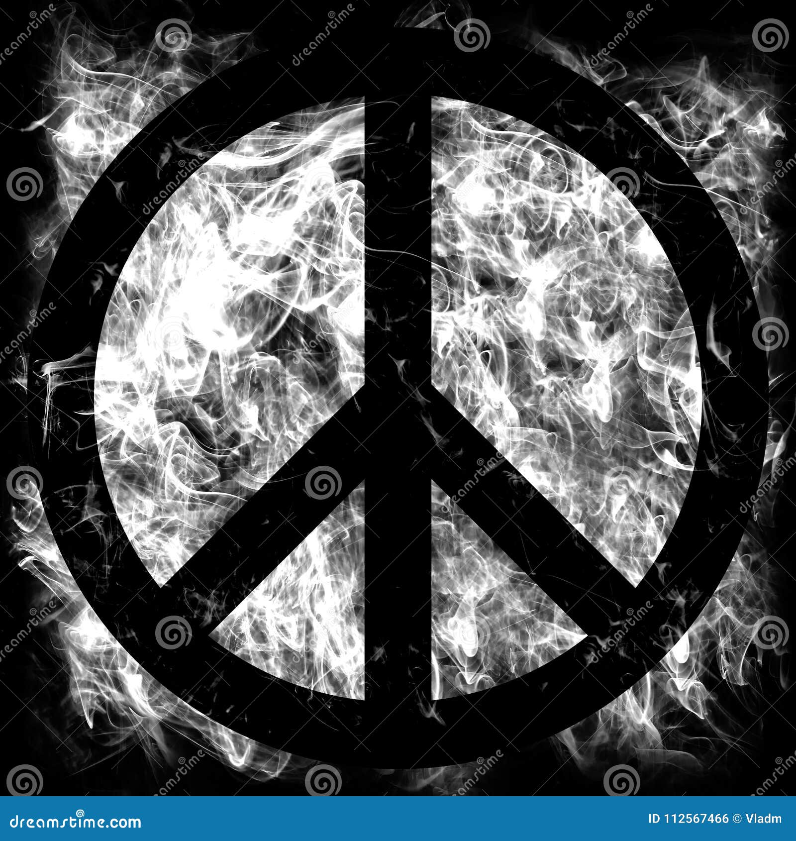 Peace Sign Smoke Flag on a Black Background Stock Illustration -  Illustration of flag, emblem: 112567466