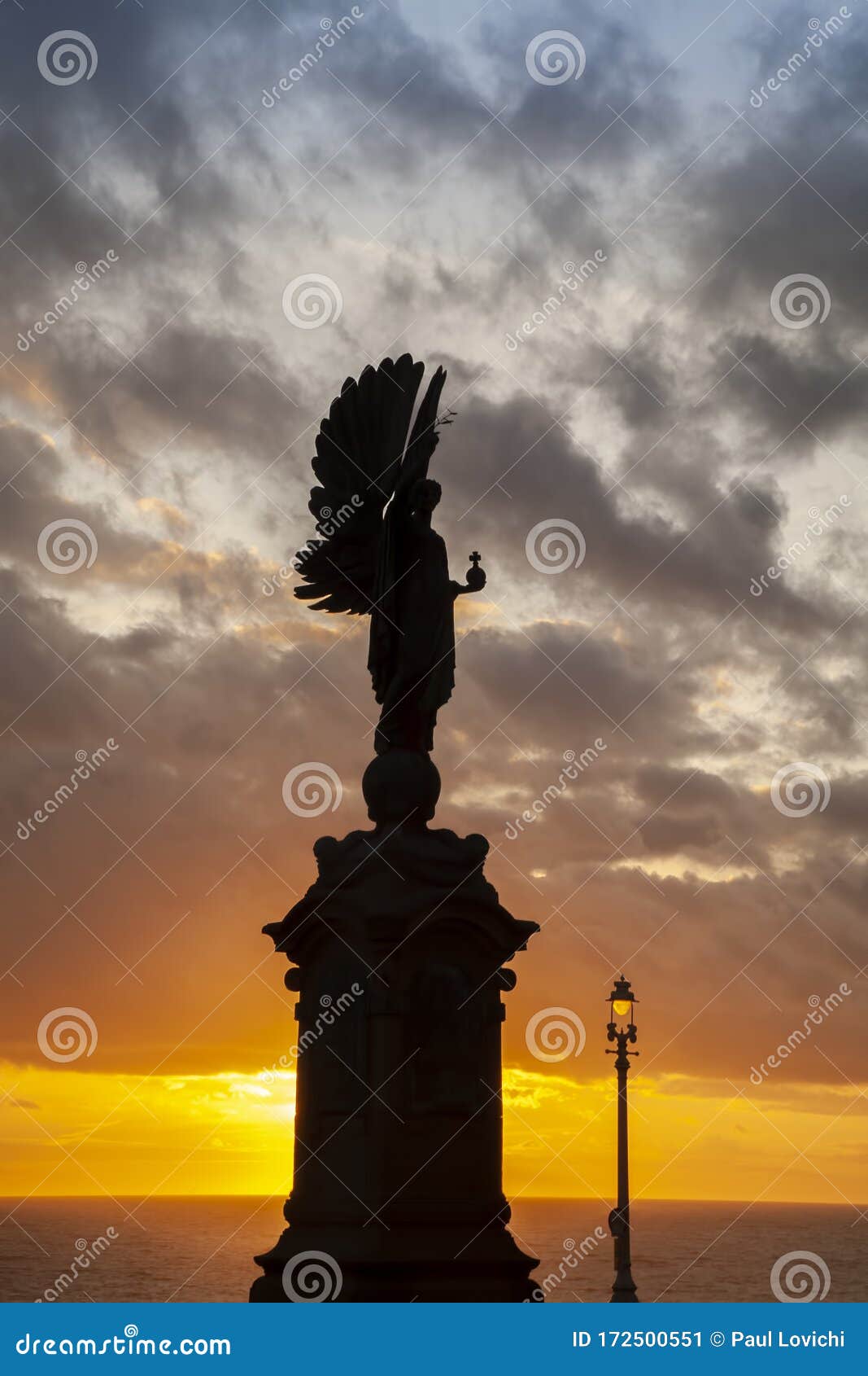 The Peace Statue in Brighton at Sunset Stock Image Image of winged, sunset 172500551