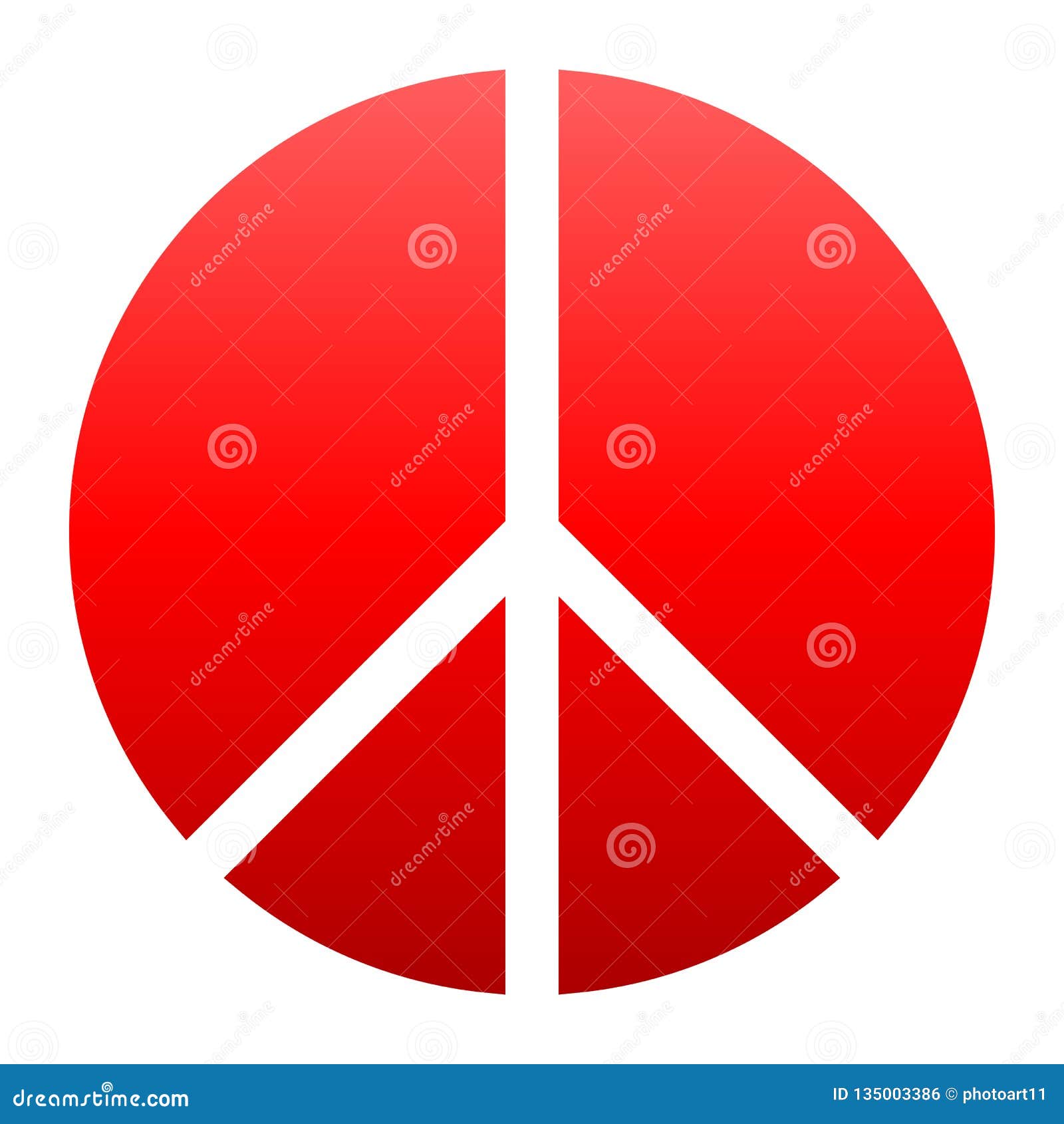 Peace Symbol Icon - Red Simple Gradient, Segmented Shapes, Isolated ...