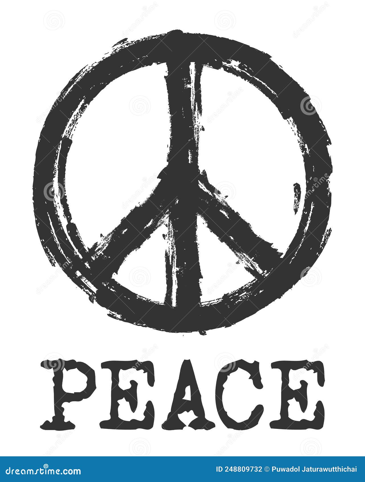 peace  . realistic hand drawn by chalk texture style . the campaign for nuclear disarmament  cnd  sign . flat  .