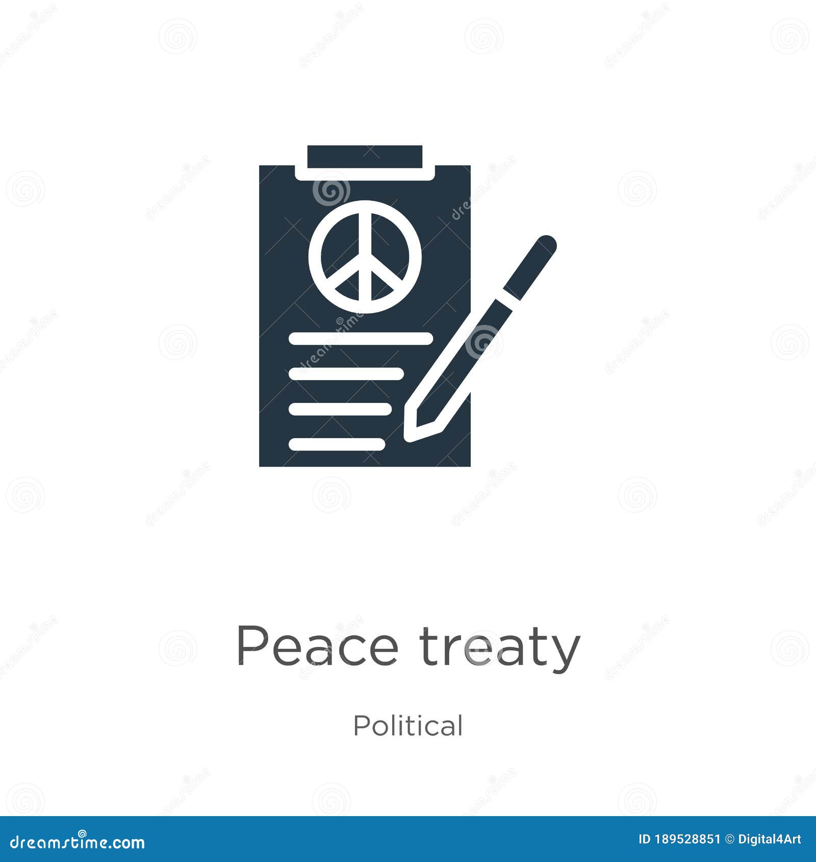 Peace Treaty Icon Vector Trendy Flat Peace Treaty Icon From Political Collection Isolated On