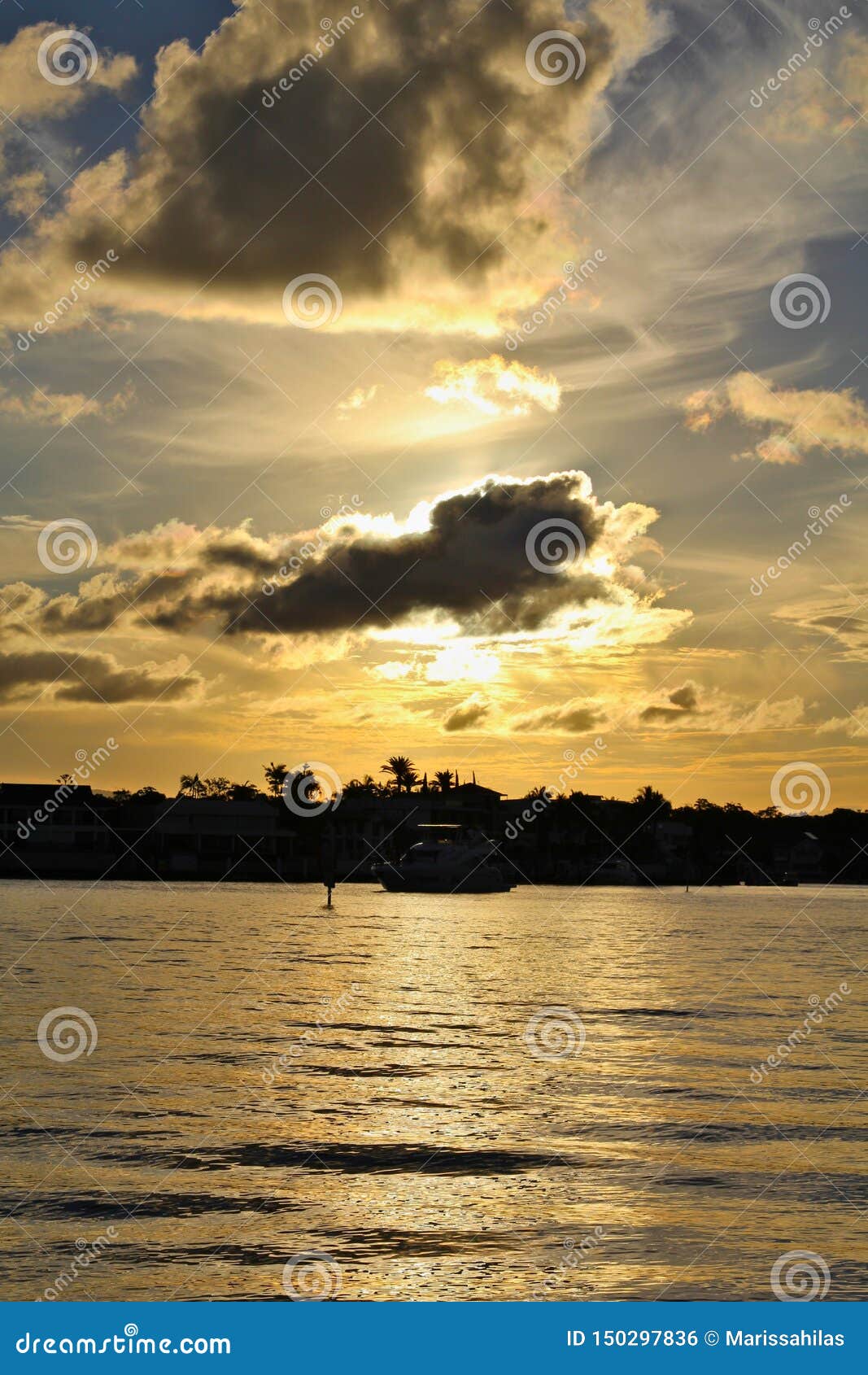 A Peaceful, Beautiful, Australian Sunset Stock Photo - Image of blue