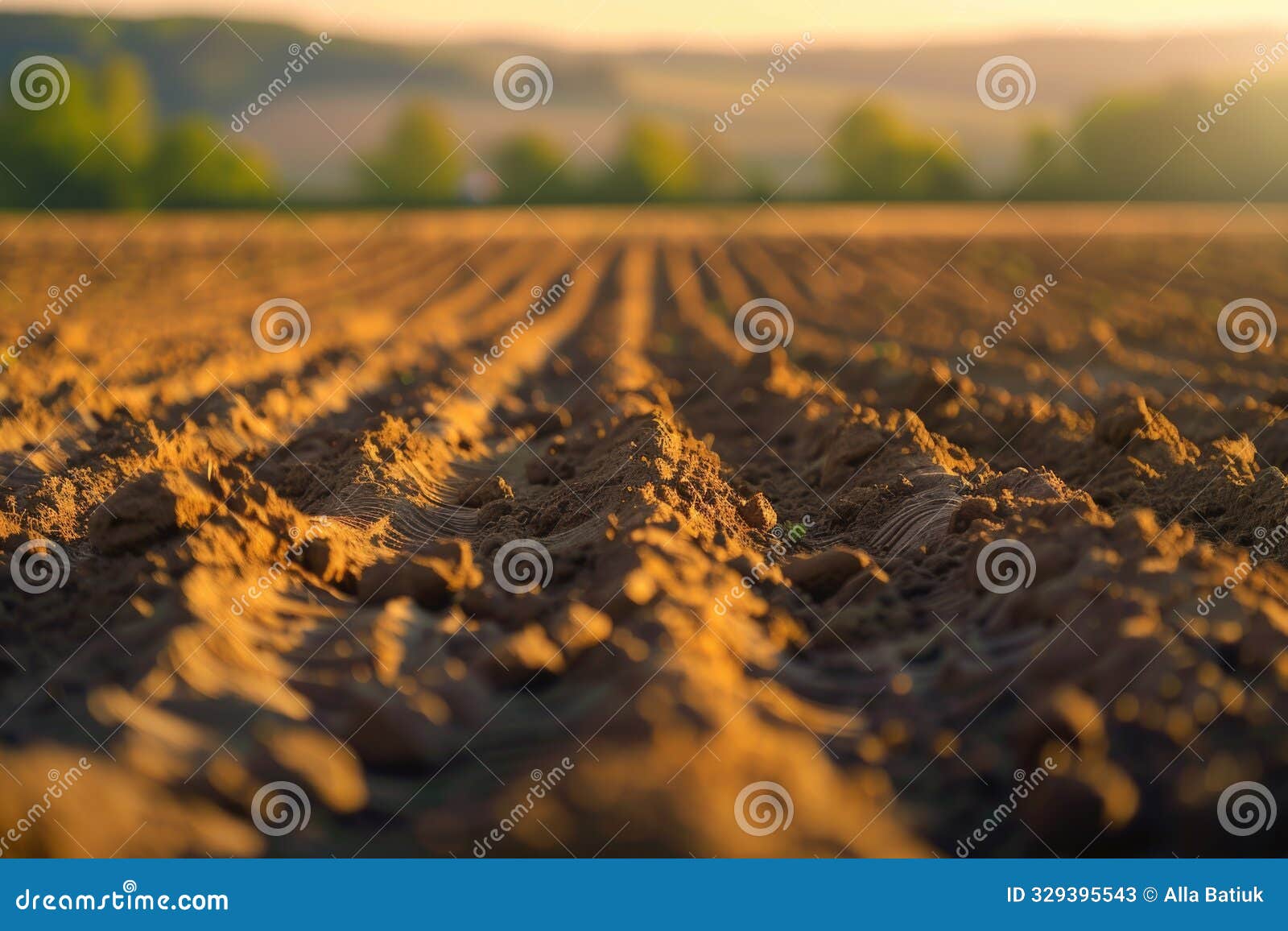 peaceful farmland - a tranquil field with rows of freshly ploughed earth, ready for planting next season's crop