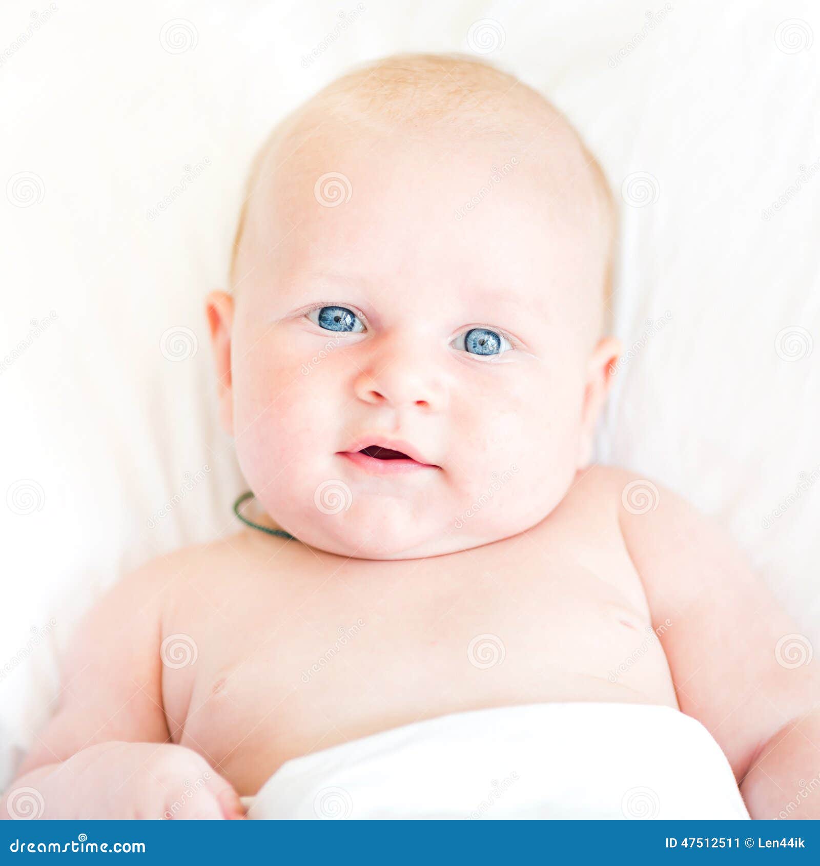 Peaceful Newborn Baby Lying On A Bed Stock Image Image Of Face