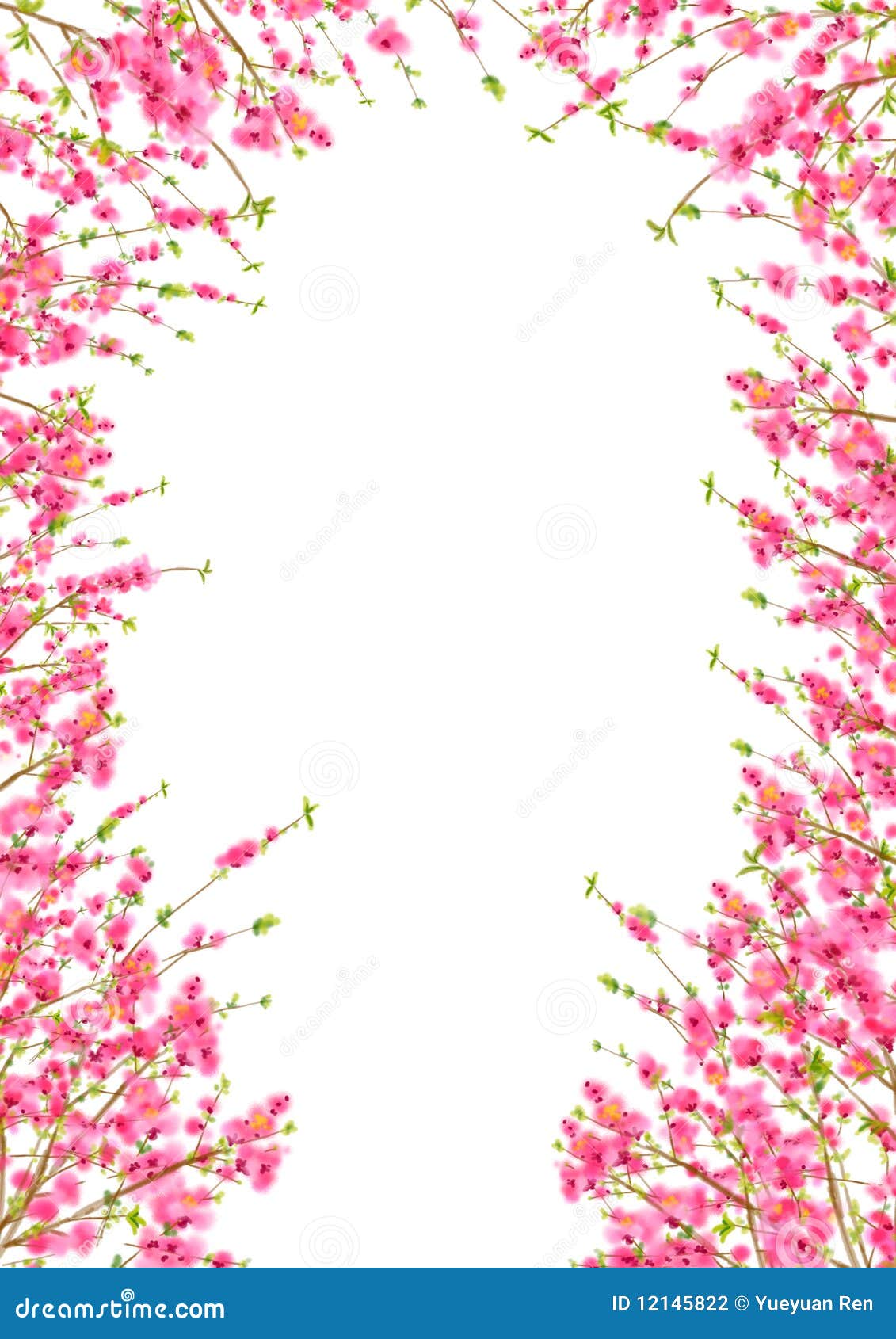 Peach Or Cherry Blossom Background In Spring Time Stock 