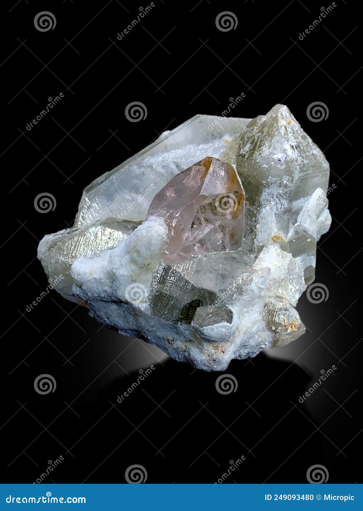 peach color morganite with quartz mineral specimen from kunar afghanistan
