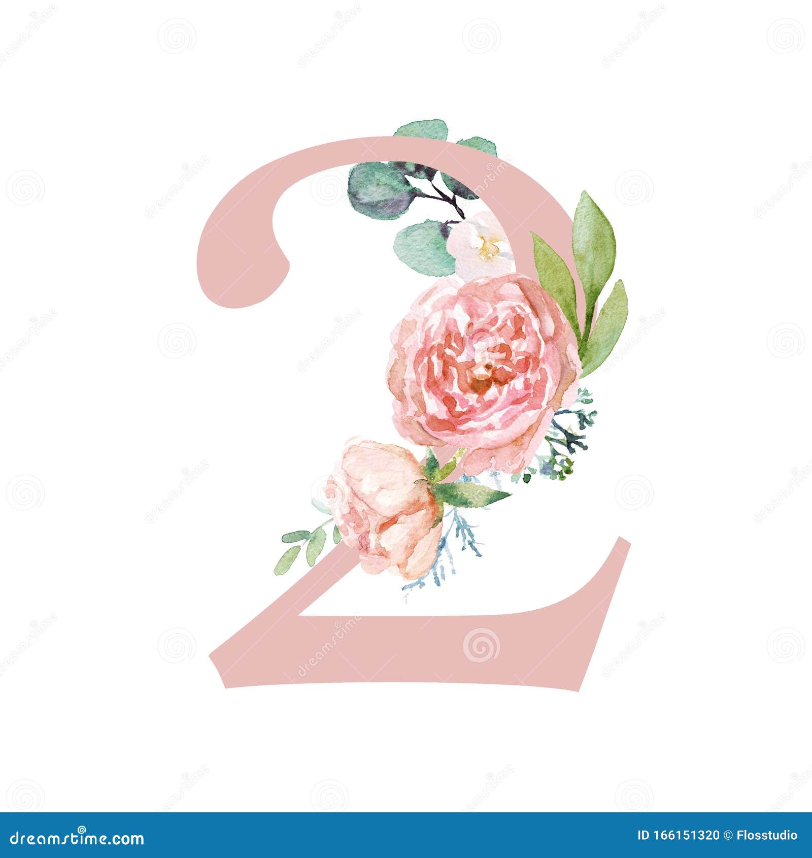 Peach Cream Blush Floral Number - Cifra 2 Con Composizione Bouquet Di Fiori  Illustrazione di Stock - Illustrazione di nave, decorazione: 166151320