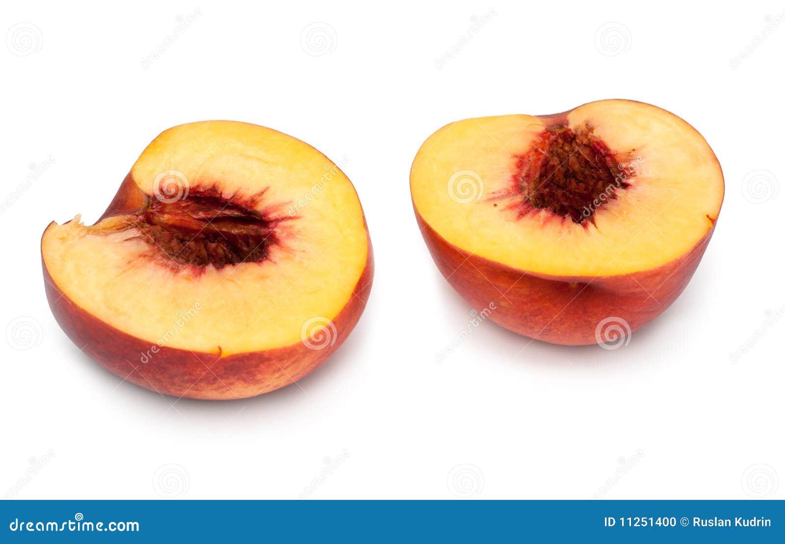 Peach cut on two parts stock photo. Image of dessert - 11251400