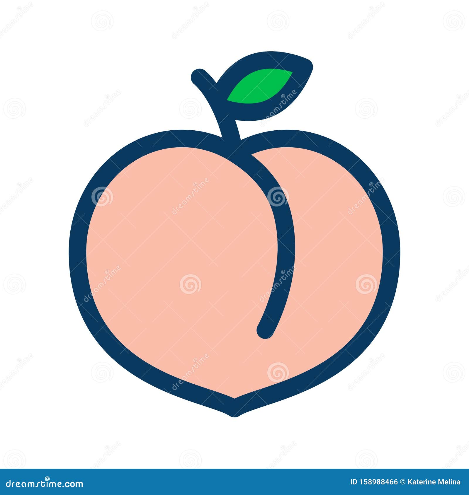 Peach Filled Outline Icon, Line Vector Sign, Linear Colorful Pictogram