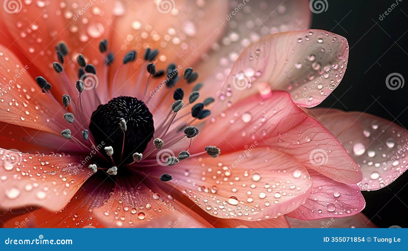 peach fuzz bedazzled macro photography of flower petals with detailed  and bimorphic art on pink and mauve g