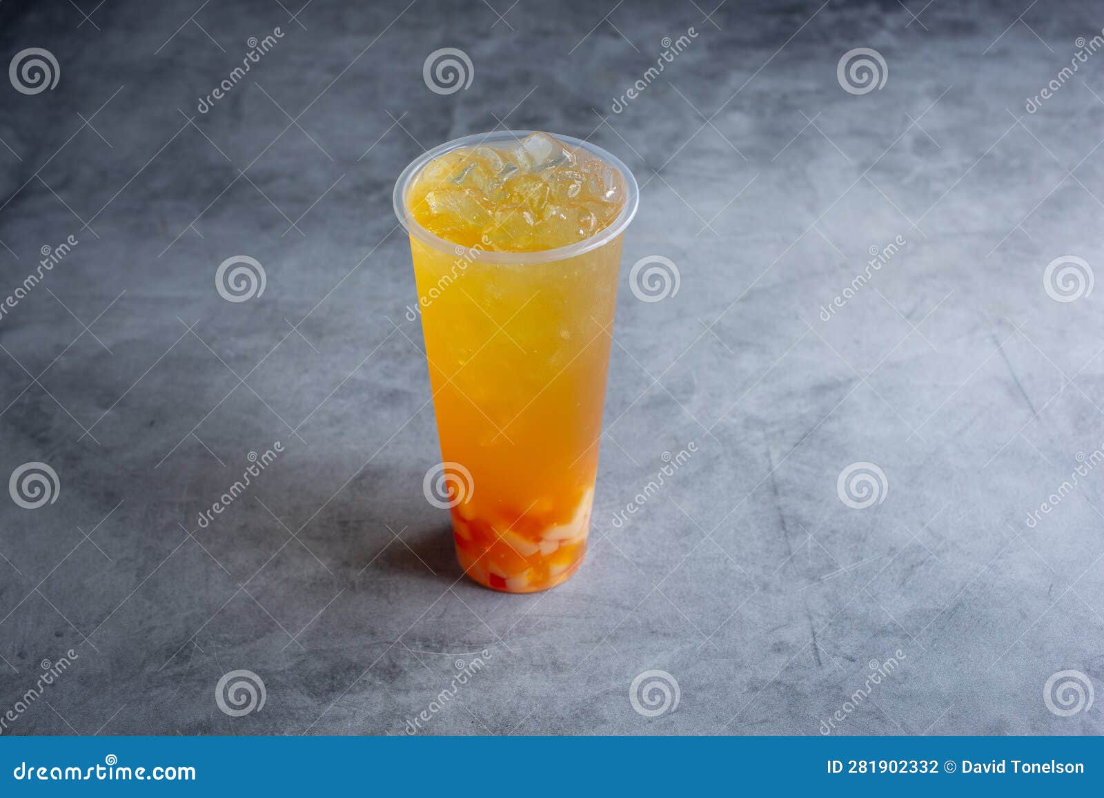 Peach Green Tea Drink, Boba Toppings Stock Photo Image of menu