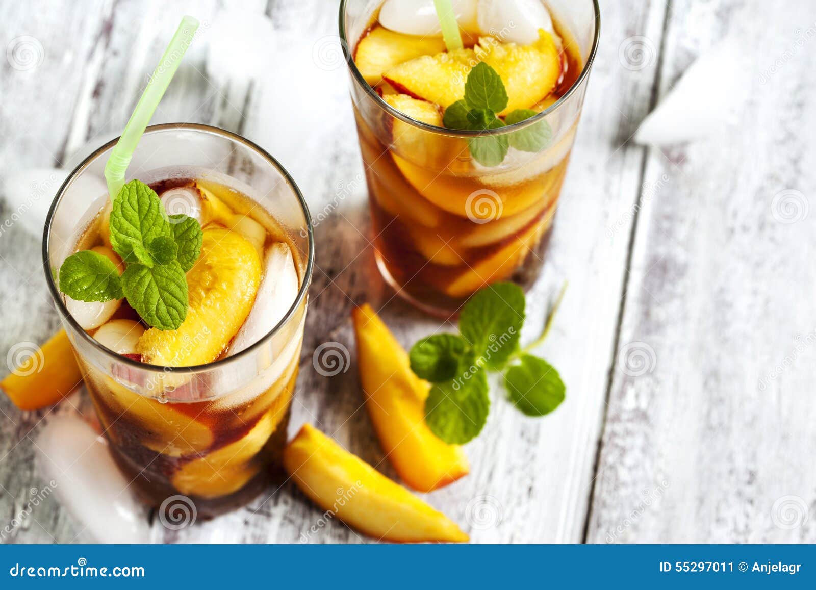 Peach Ice Tea stock image. Image of closeup, peach, yellow 55297011
